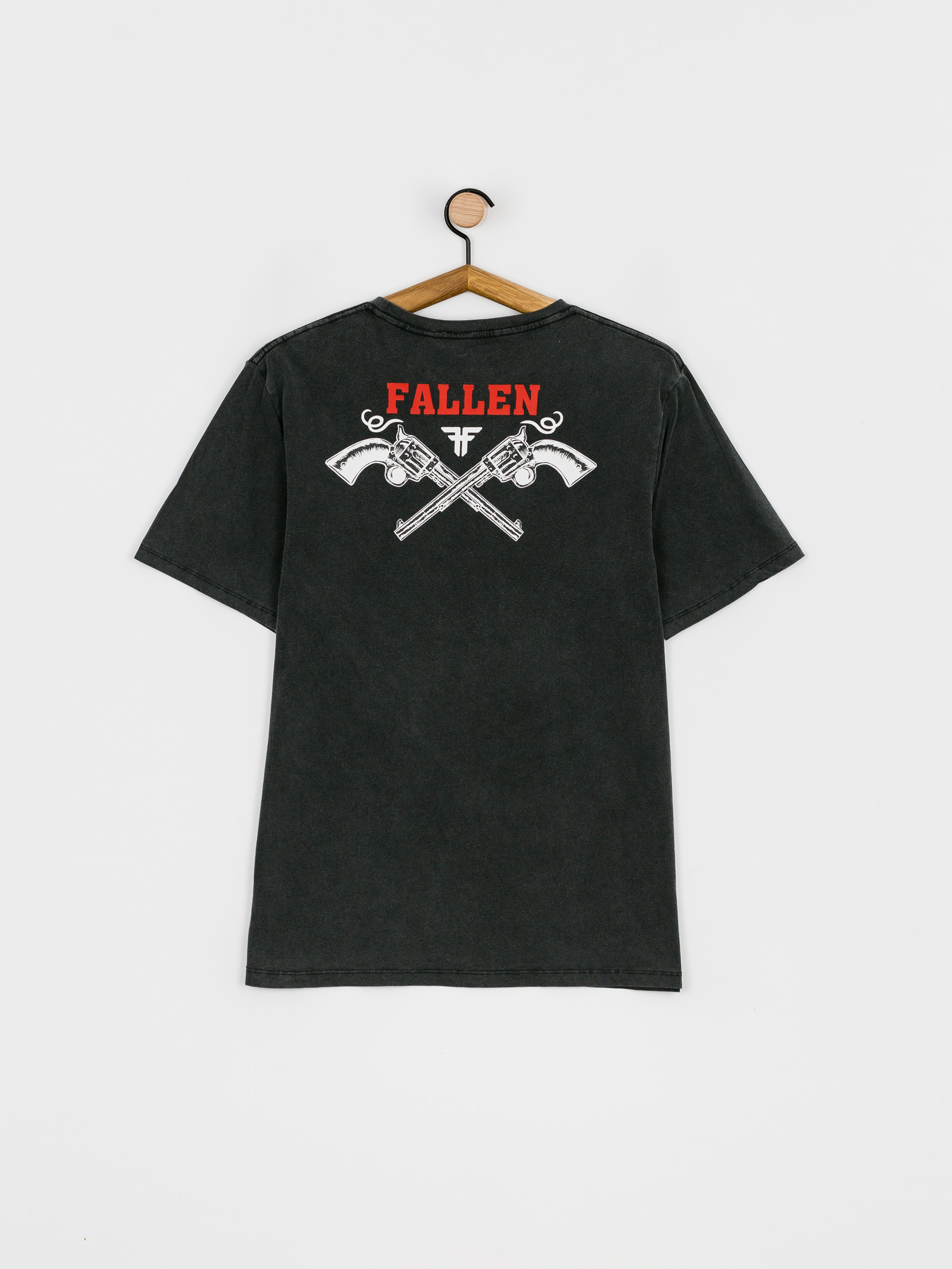 Fallen Revolver T-shirt (black enzymatic wash/white x billy marks)