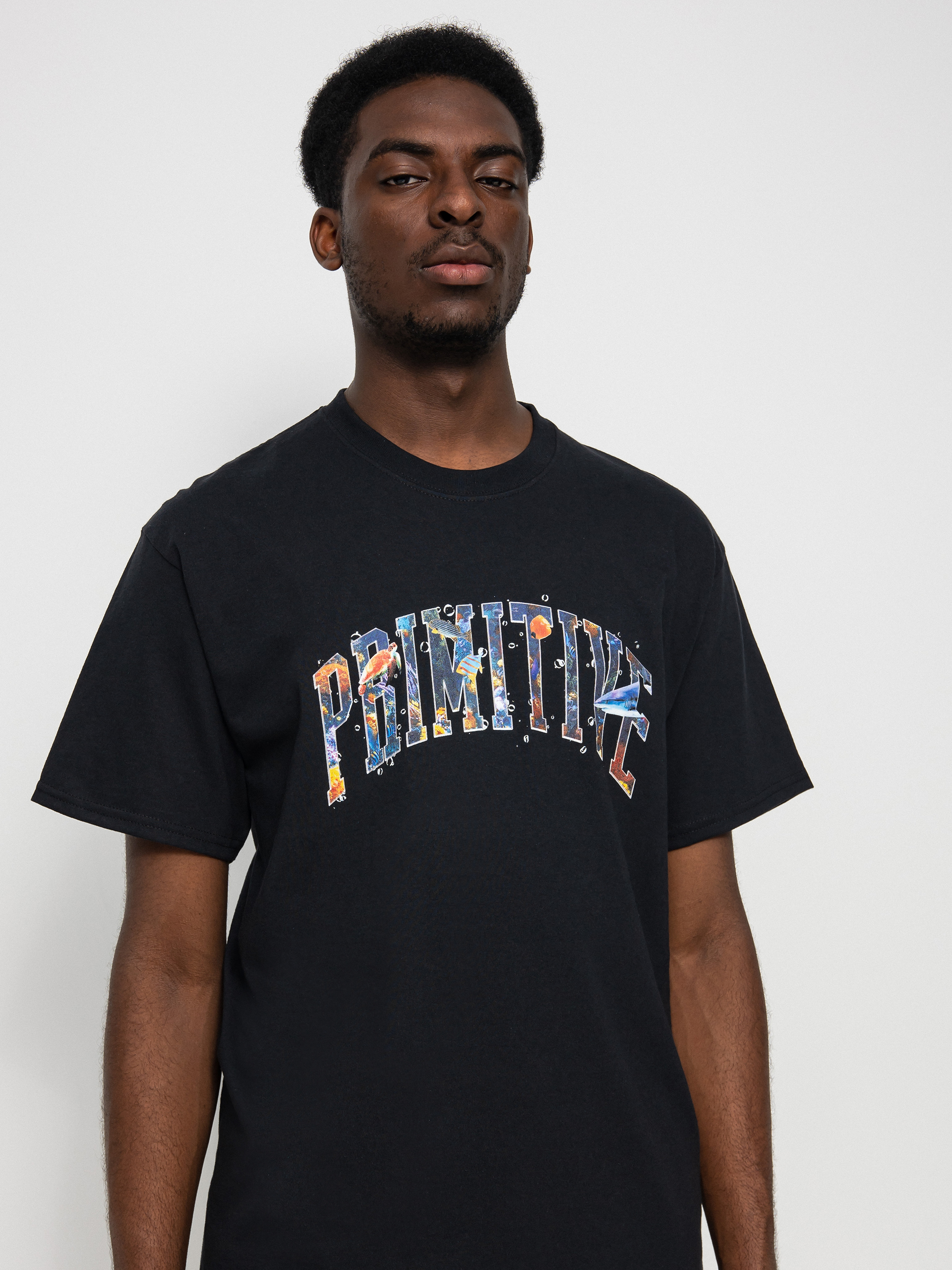 Primitive Collegiate Aquatic T-shirt (black)