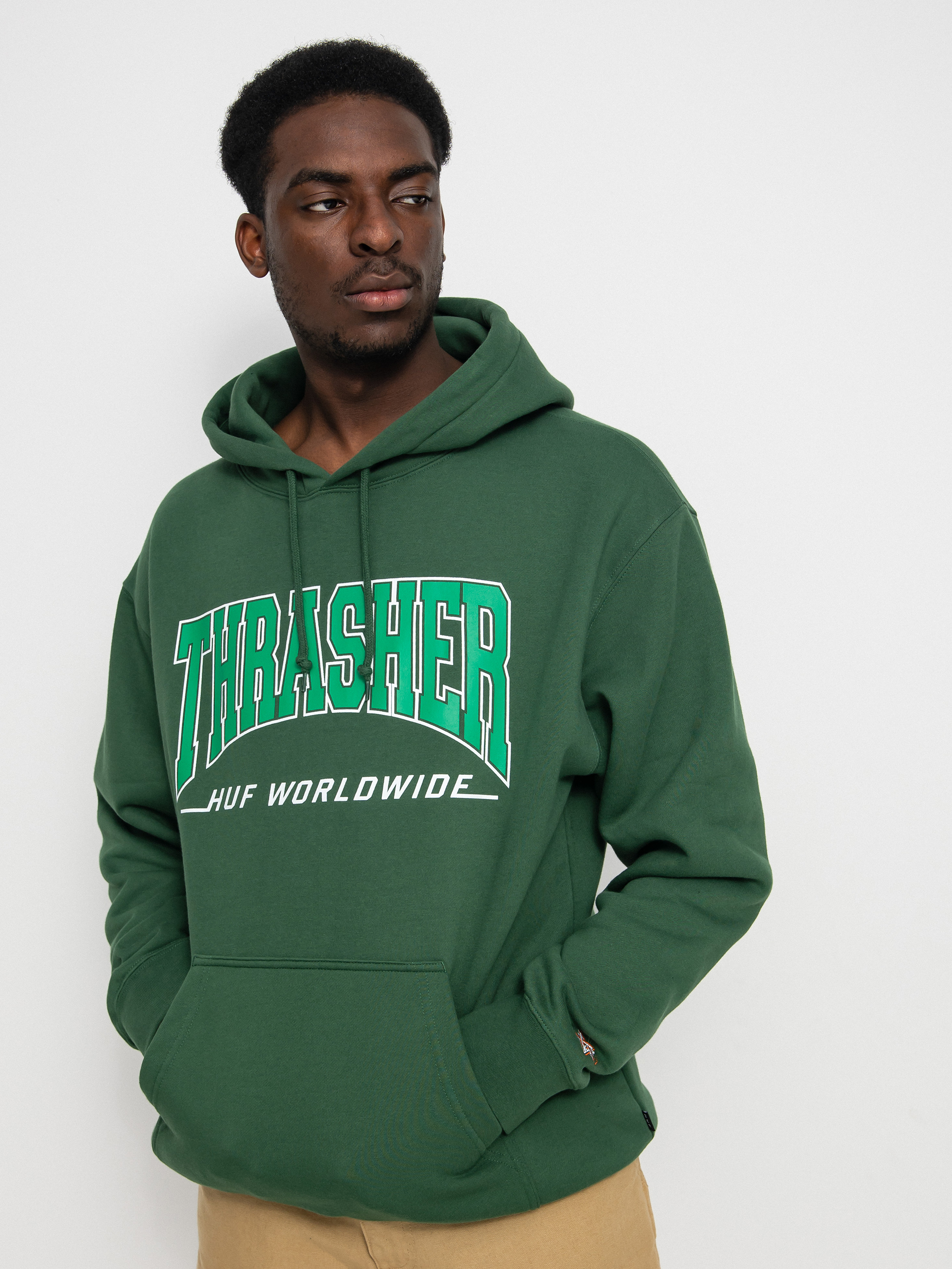 HUF X Thrasher Bayview HD Hoodie (forest green)