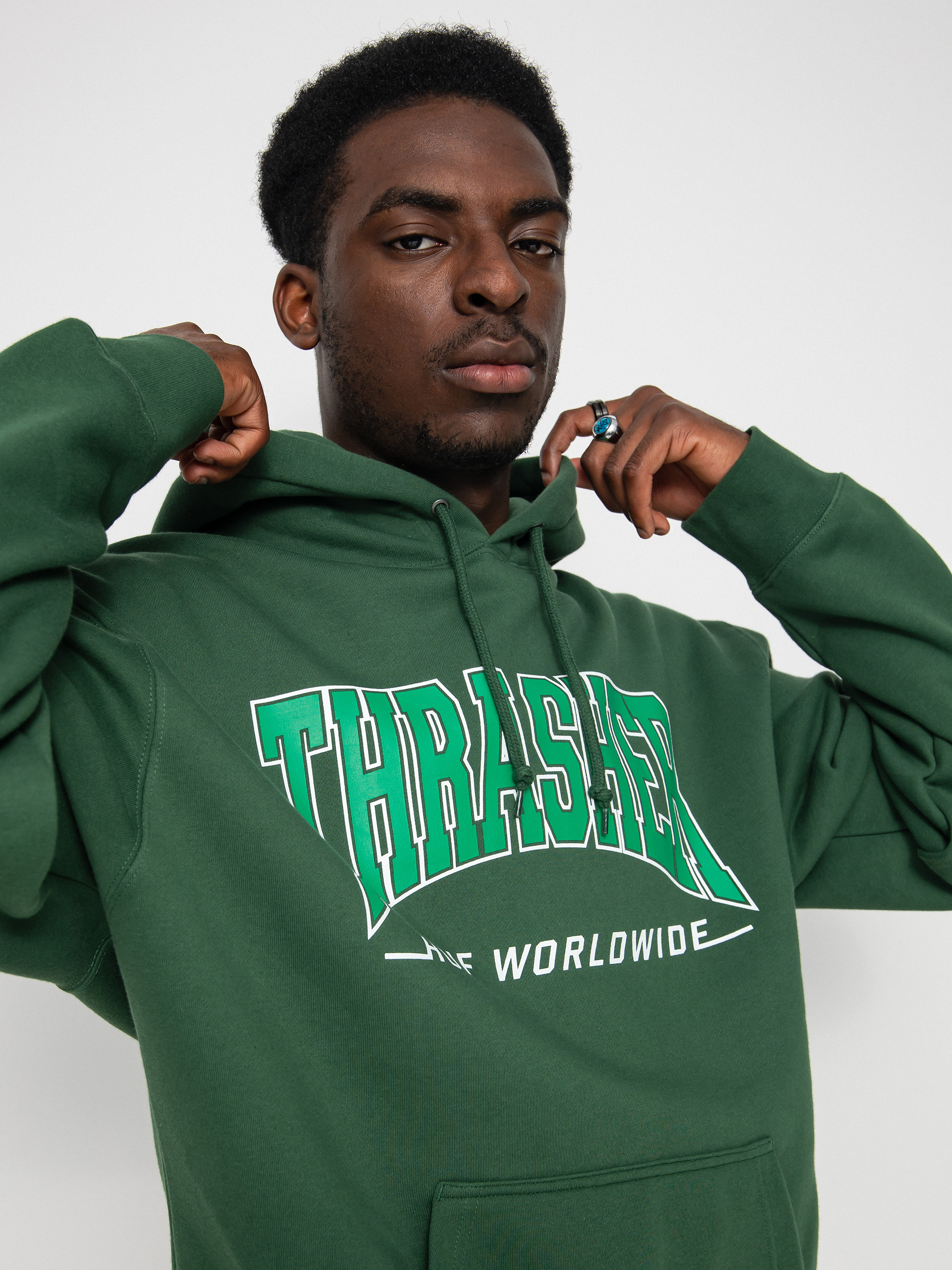 HUF X Thrasher Bayview HD Hoodie (forest green)