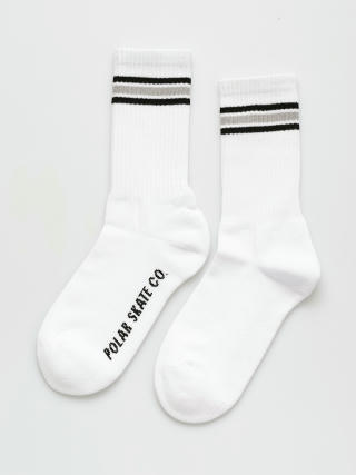 Polar Skate Stripe Socks (white/grey)