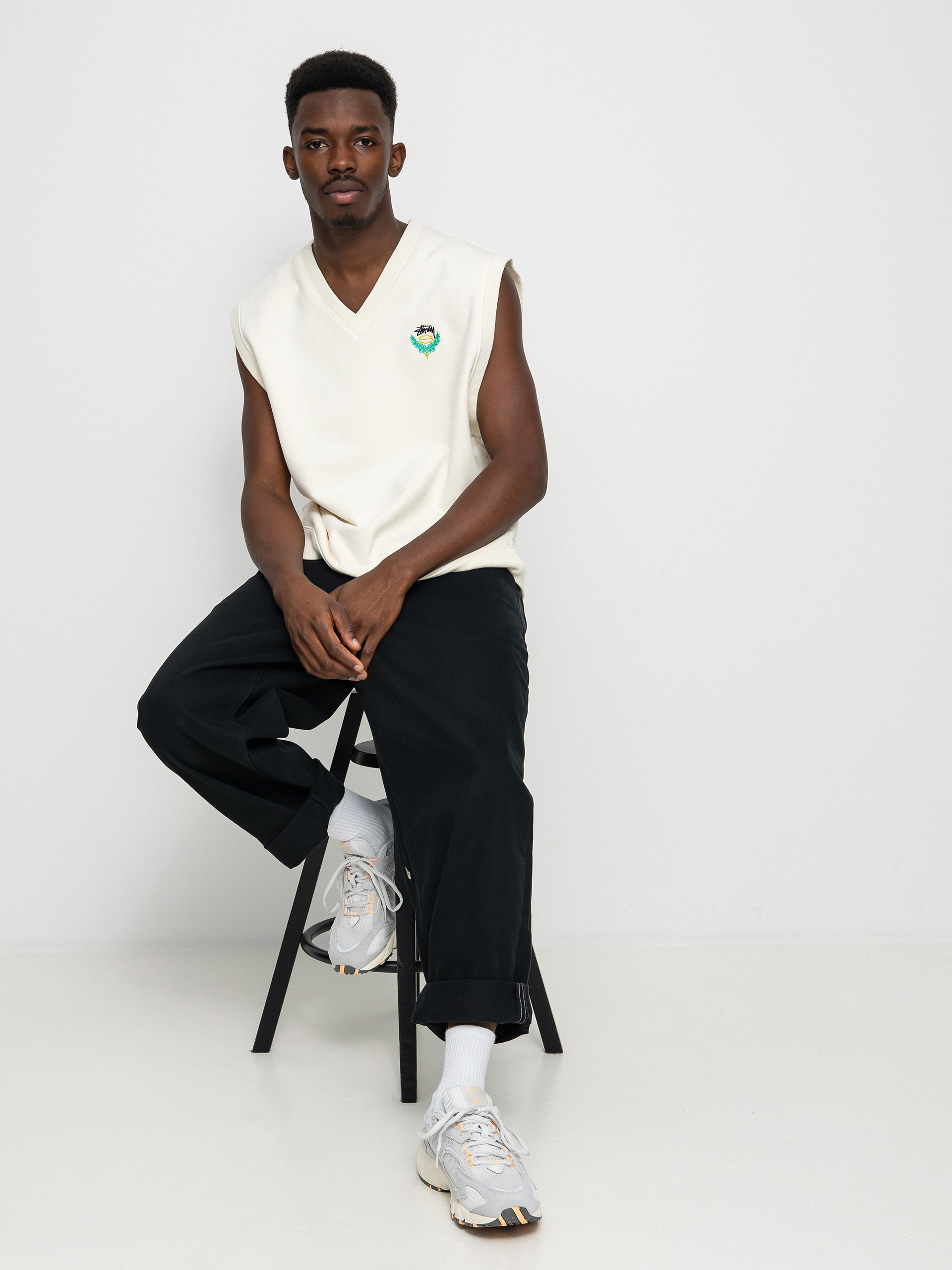 Stussy Fleece Vest - white (bone)