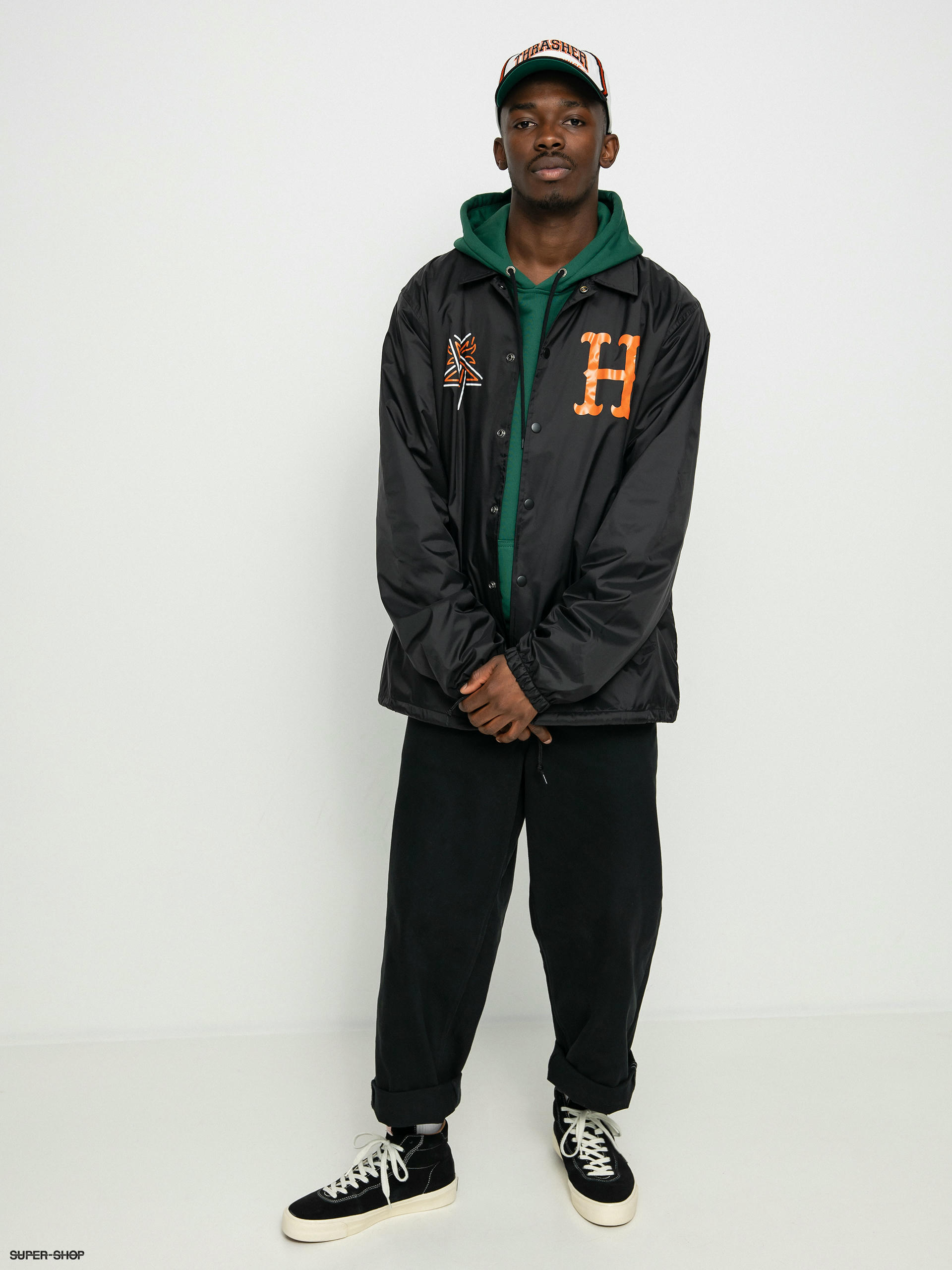 HUF X Thrasher Split Coaches Jacket (black)