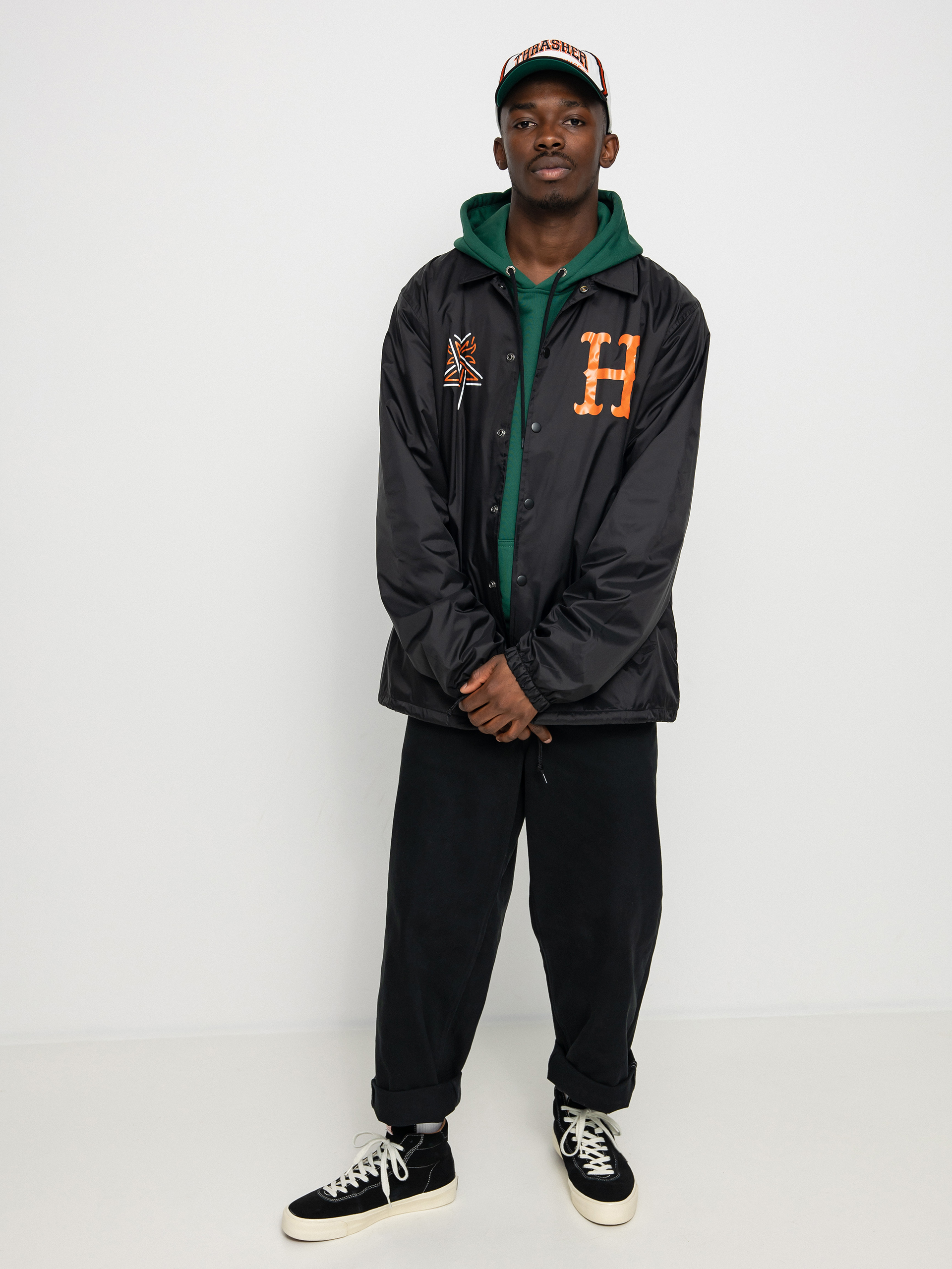 HUF X Thrasher Split Coaches Jacket - black (black)