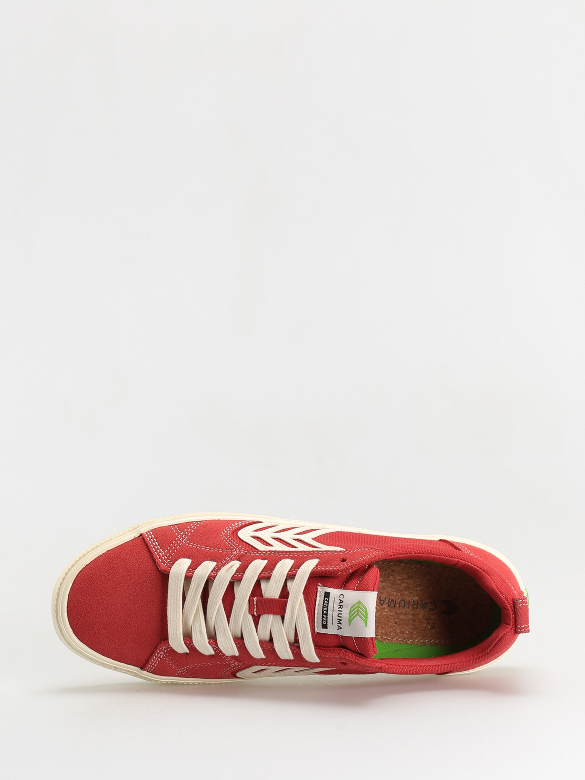 Cariuma Catiba Pro Shoes (samba red suede and canvas contrast thread ivory logo)