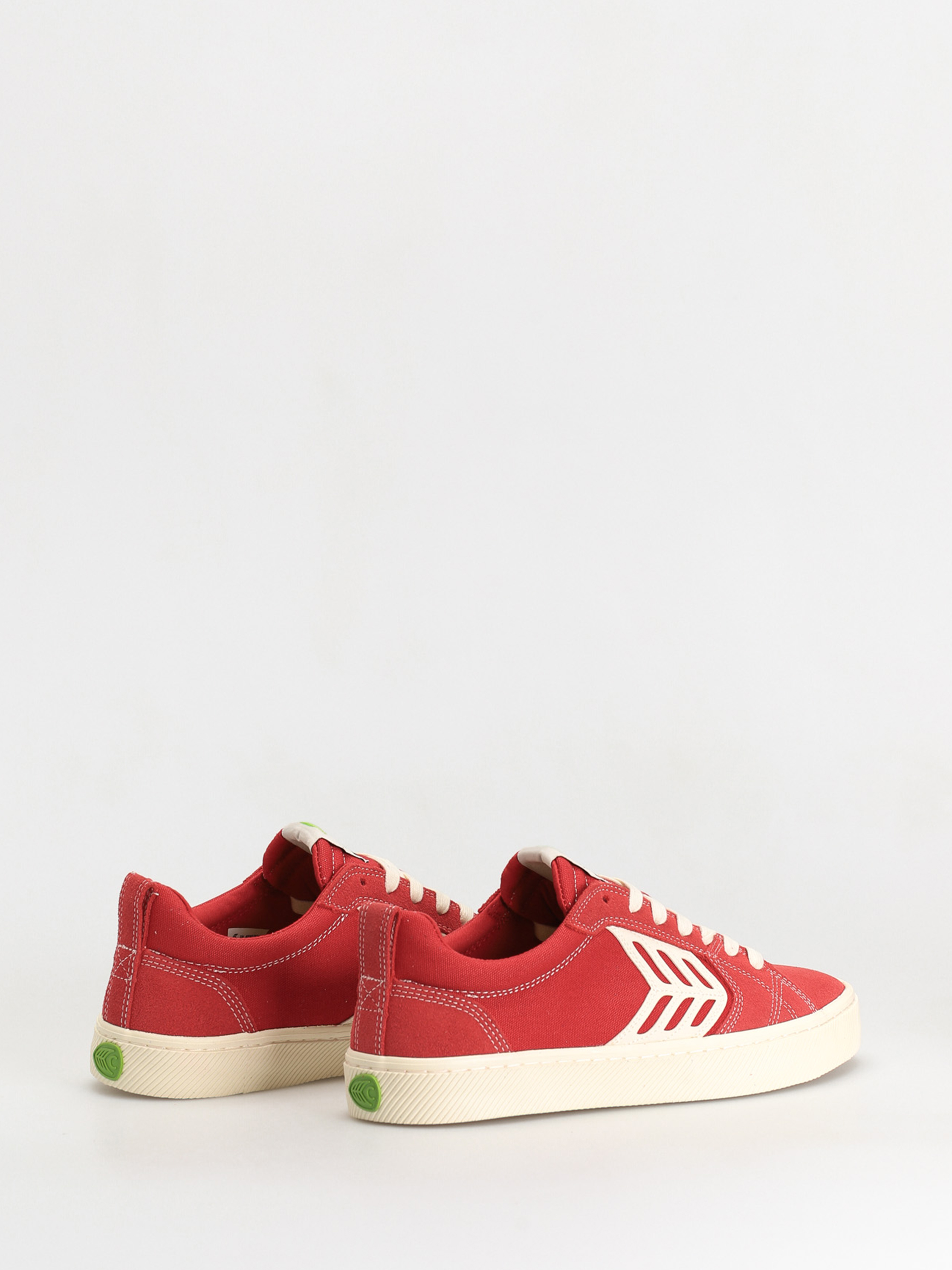 Cariuma Catiba Pro Shoes (samba red suede and canvas contrast thread ivory logo)