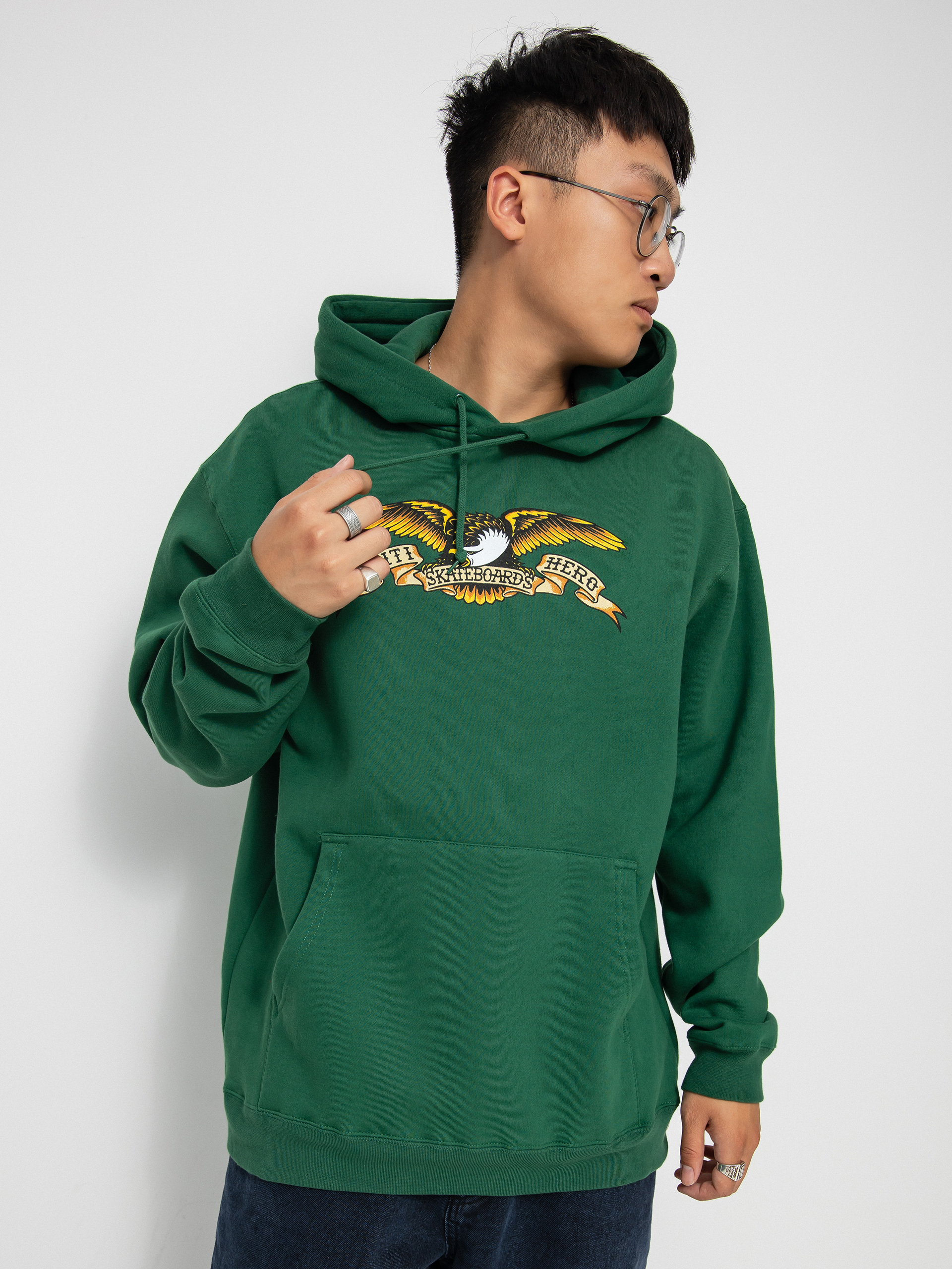 Antihero Eagle HD Hoodie (dark green/brown)