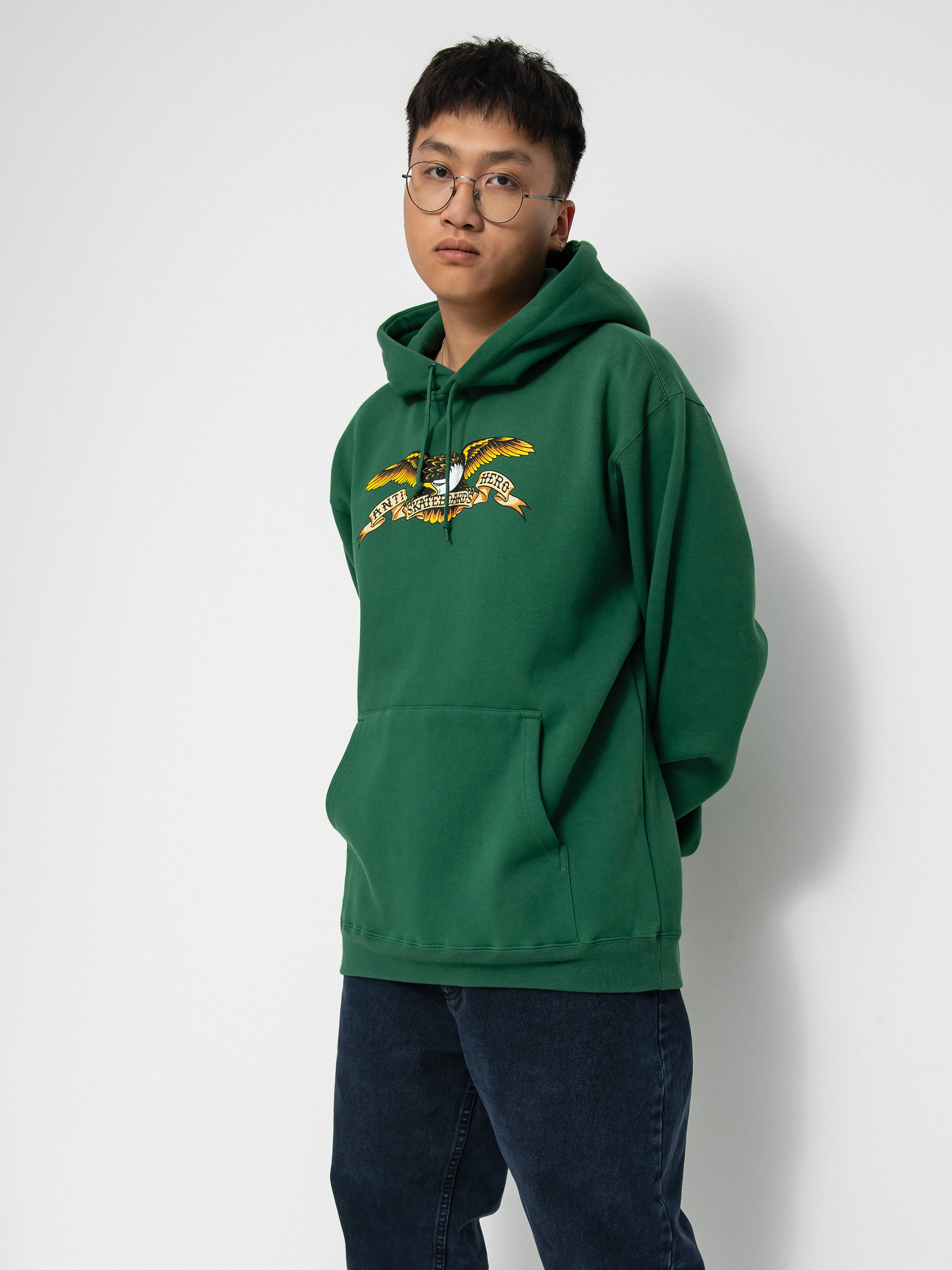 Antihero Eagle HD Hoodie (dark green/brown)
