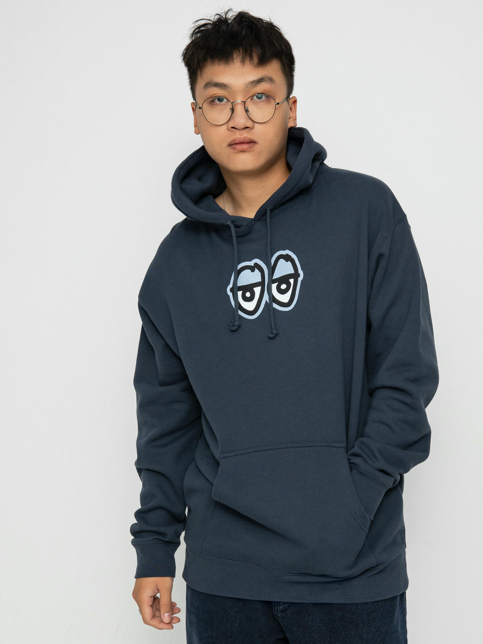 Krooked Eyes Lg HD Hoodie (slate blue)