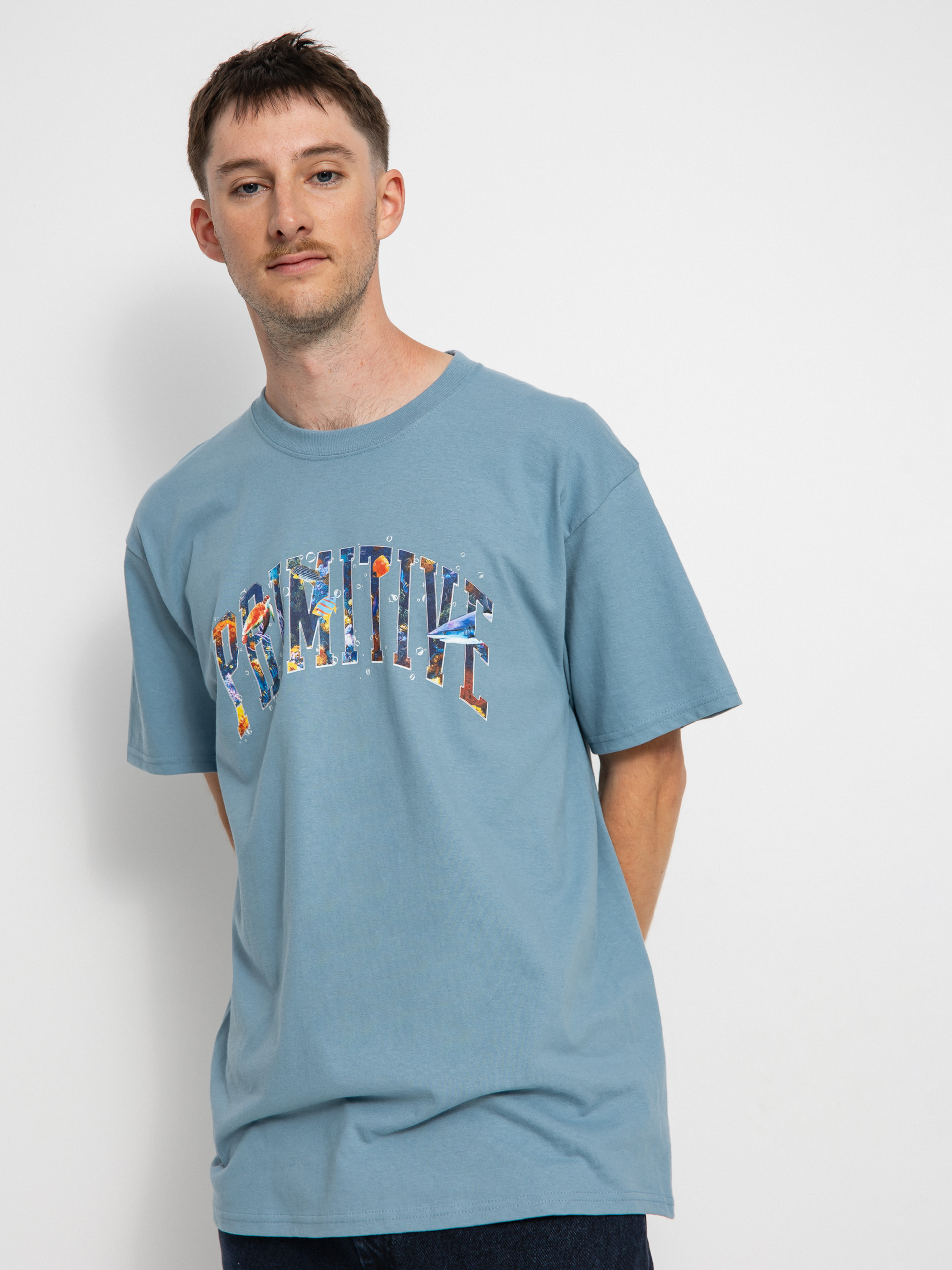Primitive Collegiate Aquatic T-shirt (slate)