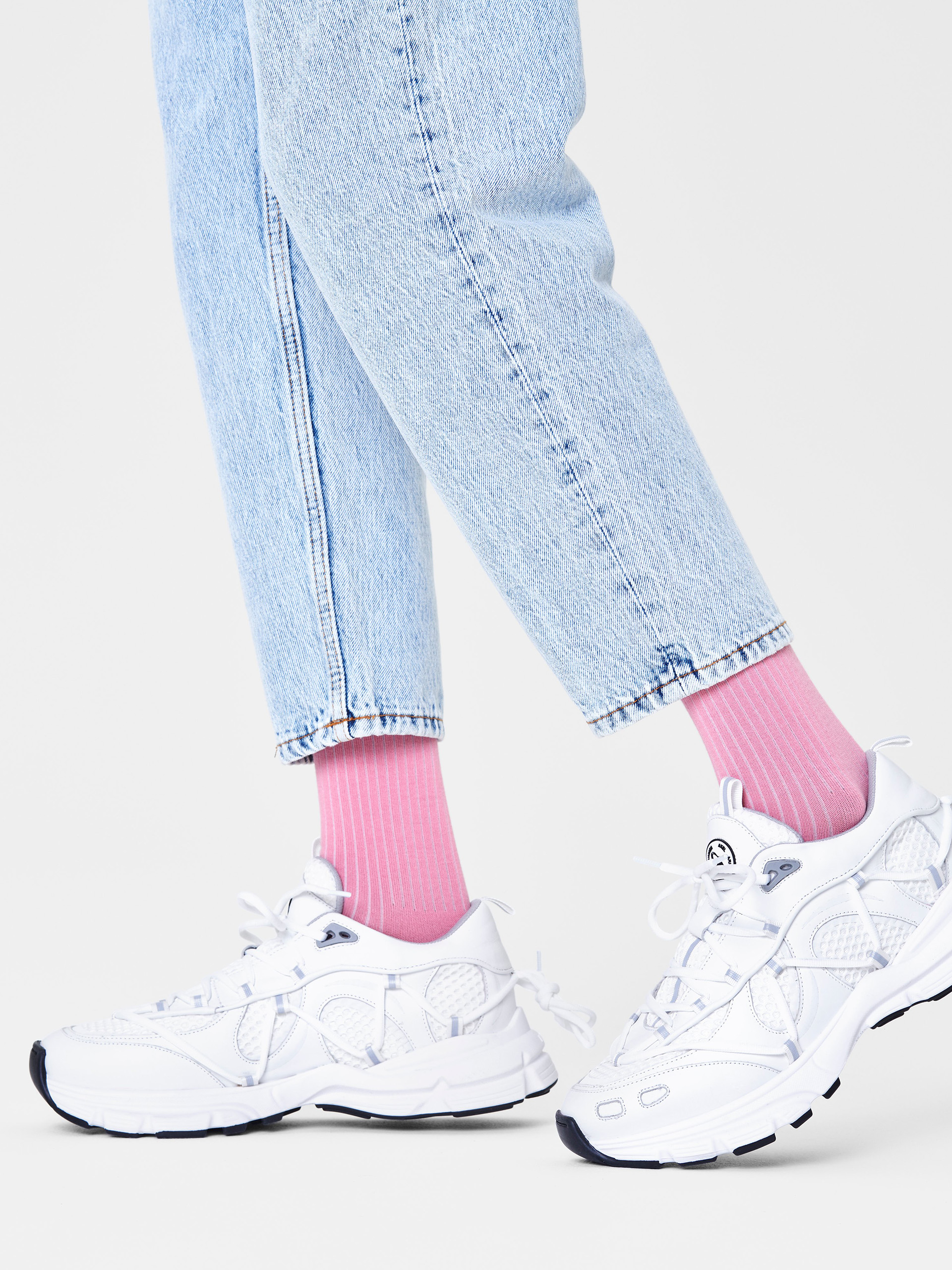 Happy Socks Solid Rib Socks (pink)