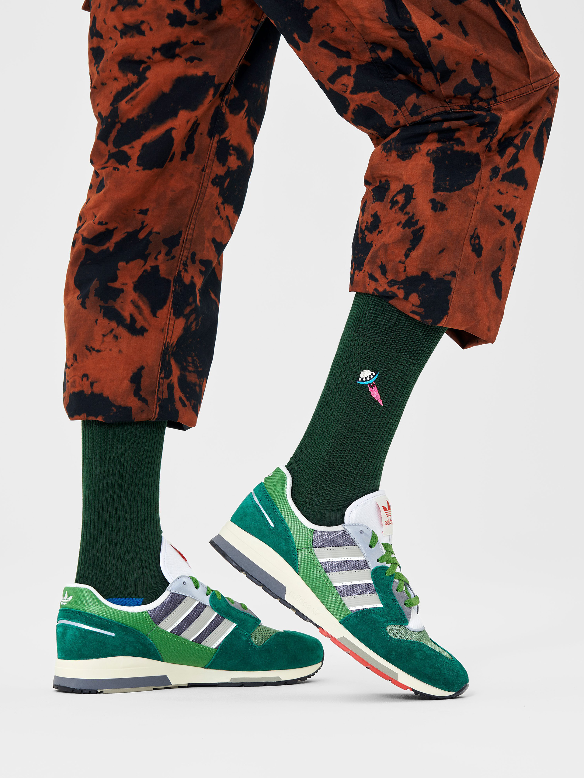 Happy Socks Ribbed Embroidery Ufo Socken (brown)