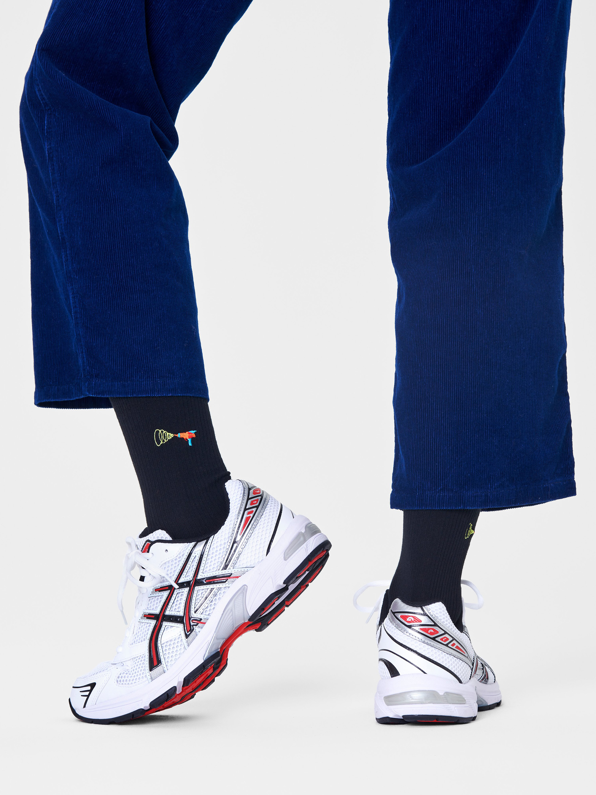 Happy Socks Ribbed Embroidery Lazer Quest Socks (black)