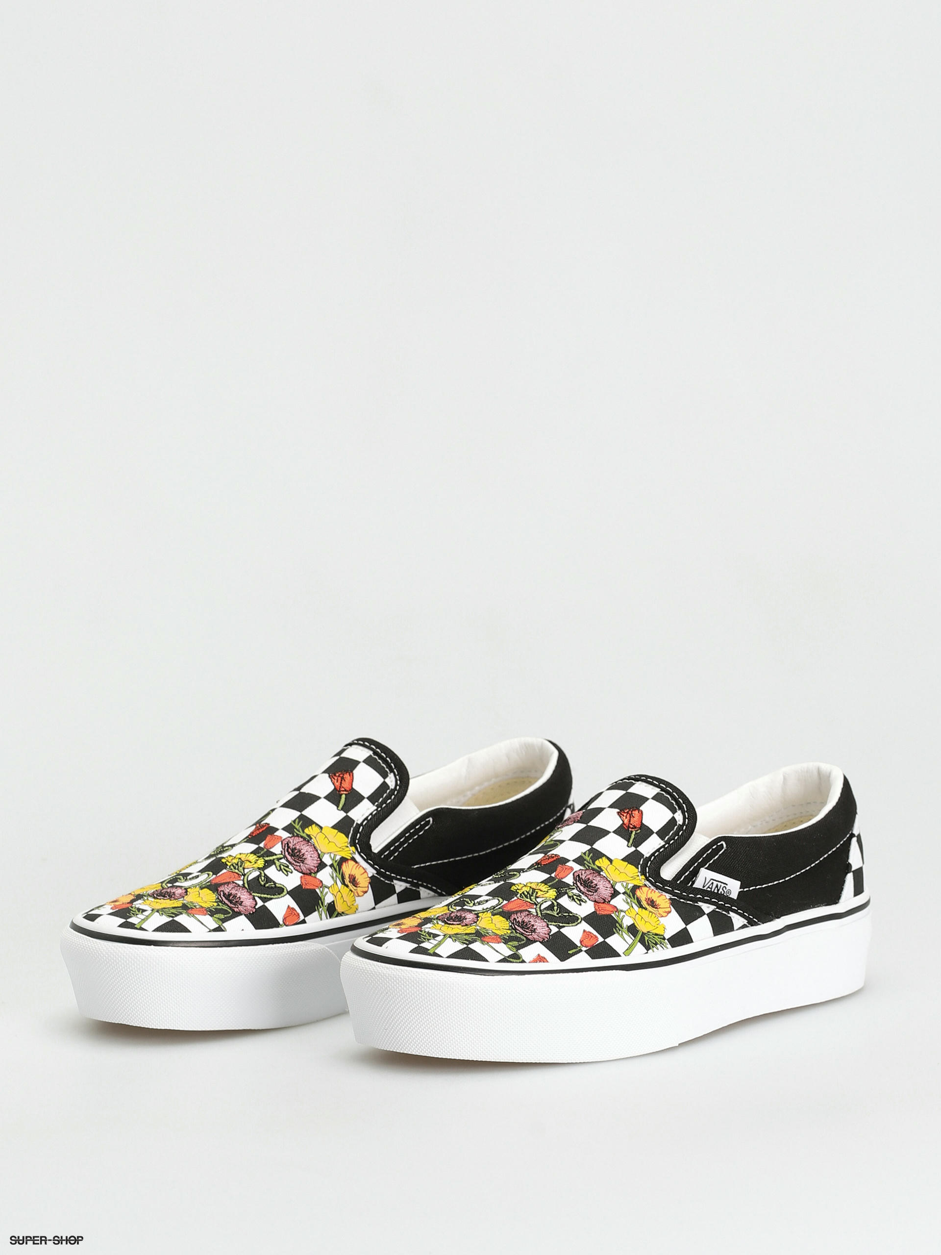 Yellow checkerboard slip on best sale vans womens