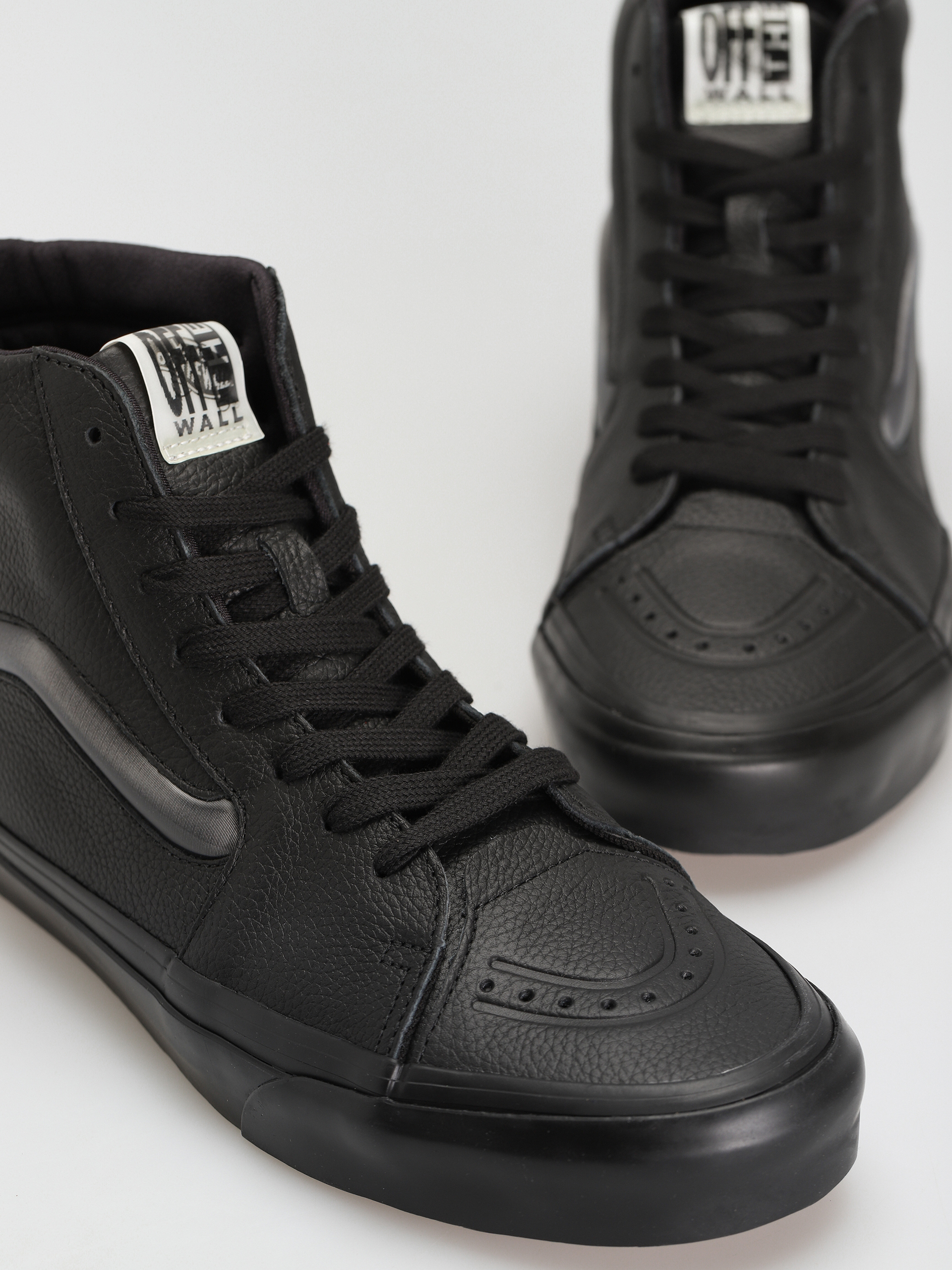 Hi Lite Black Leather Vans Sk8 Hi Vans Sk8-Hi Bolt Mens US High