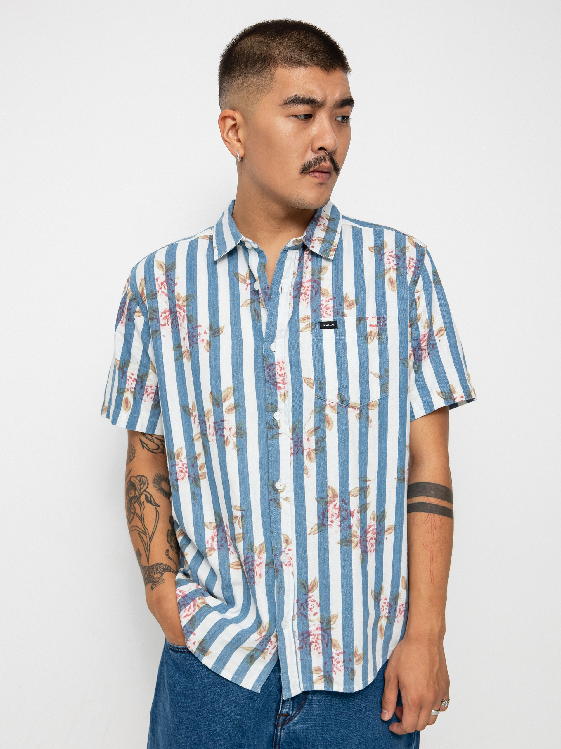 RVCA Harbour Shirt (denim floral)