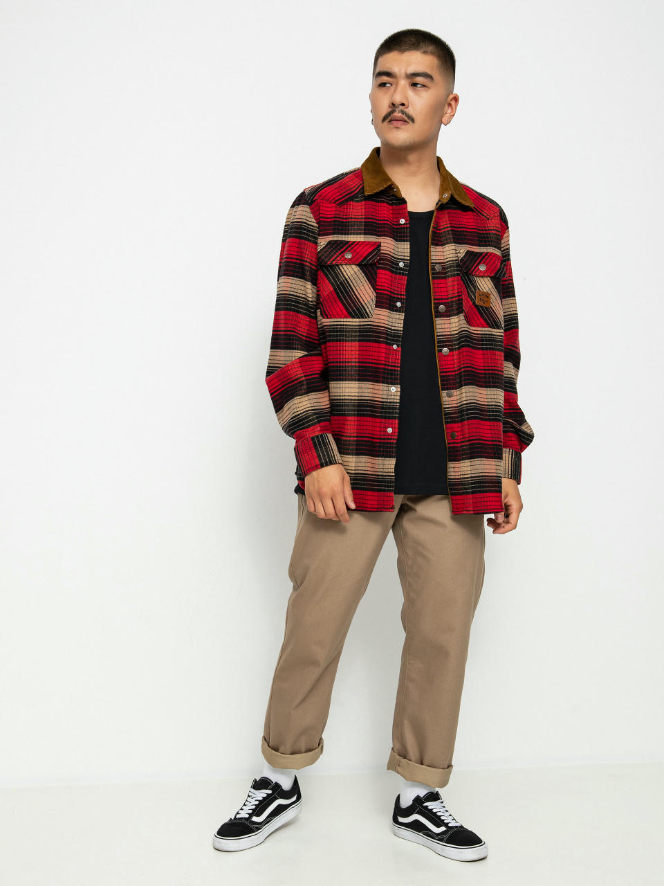 Brixton Coors Bowery Stretch Flannel Ls Hemd (banquet red/brown)