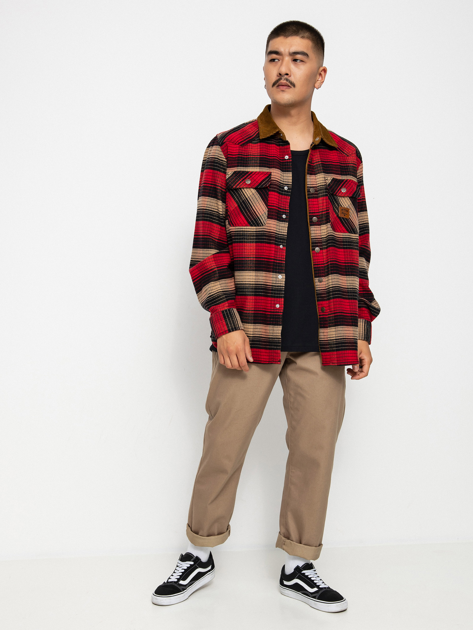 Brixton Coors Bowery Stretch Flannel Ls Shirt (banquet red/brown)