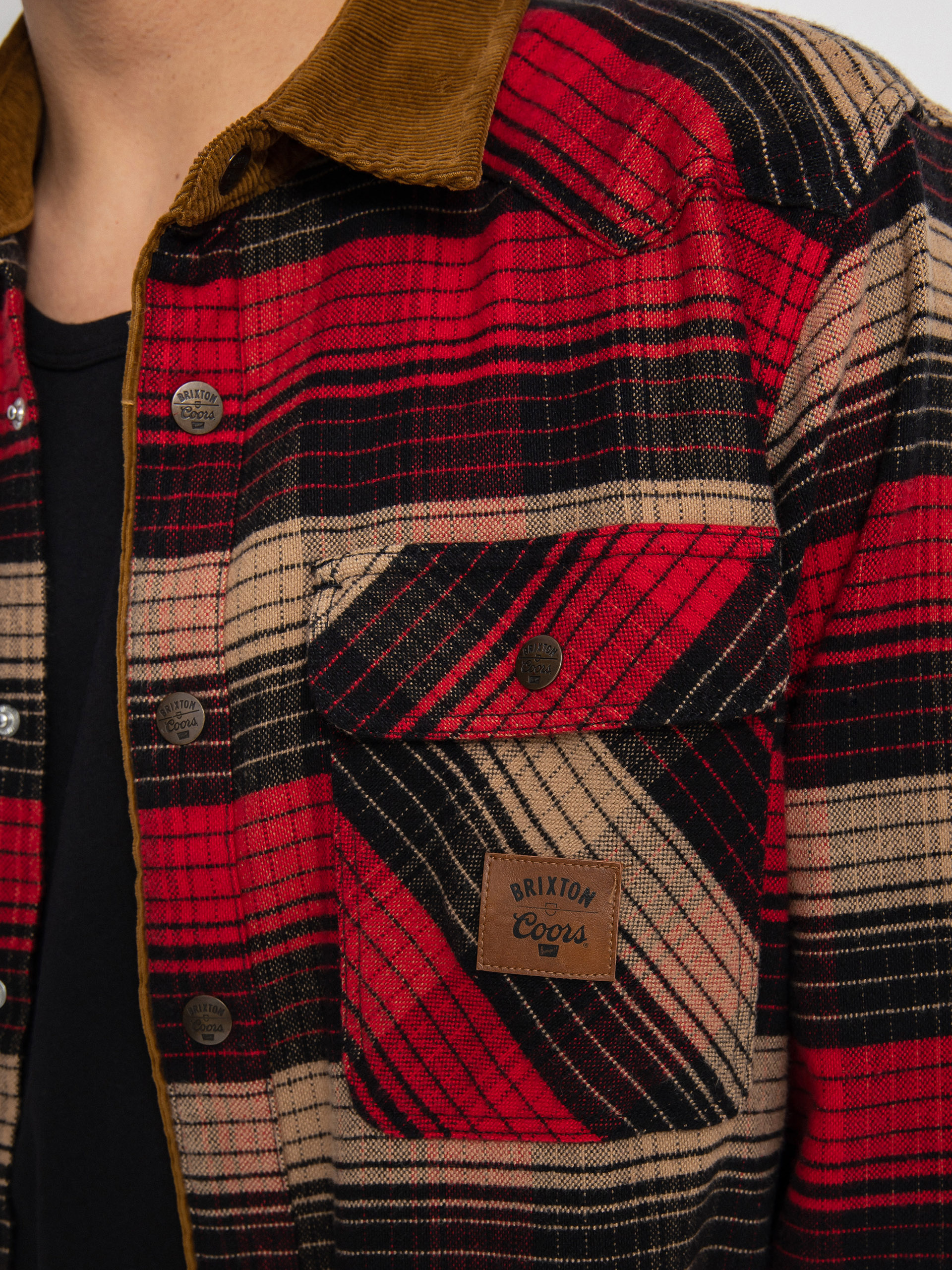 Brixton Coors Bowery Stretch Flannel Ls Shirt (banquet red/brown)