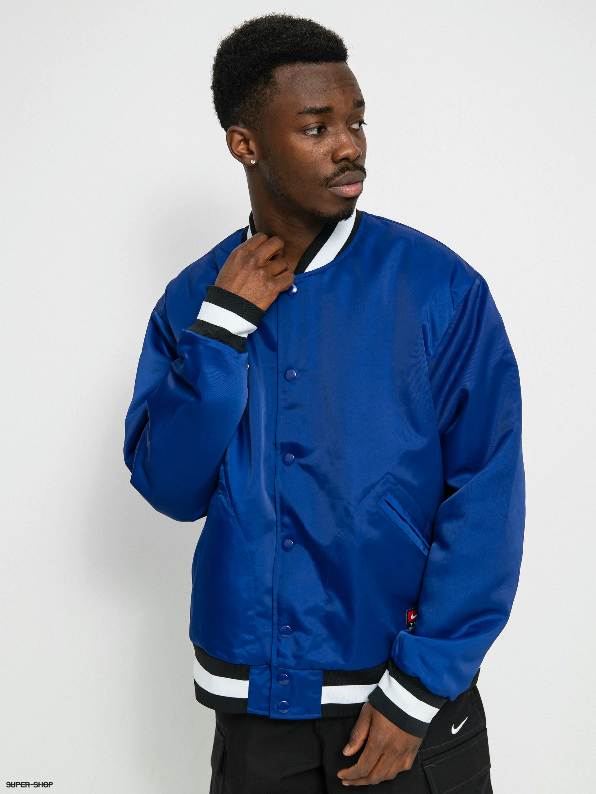 Royal Blue & White Varsity Jacket for Men - Timeless Design