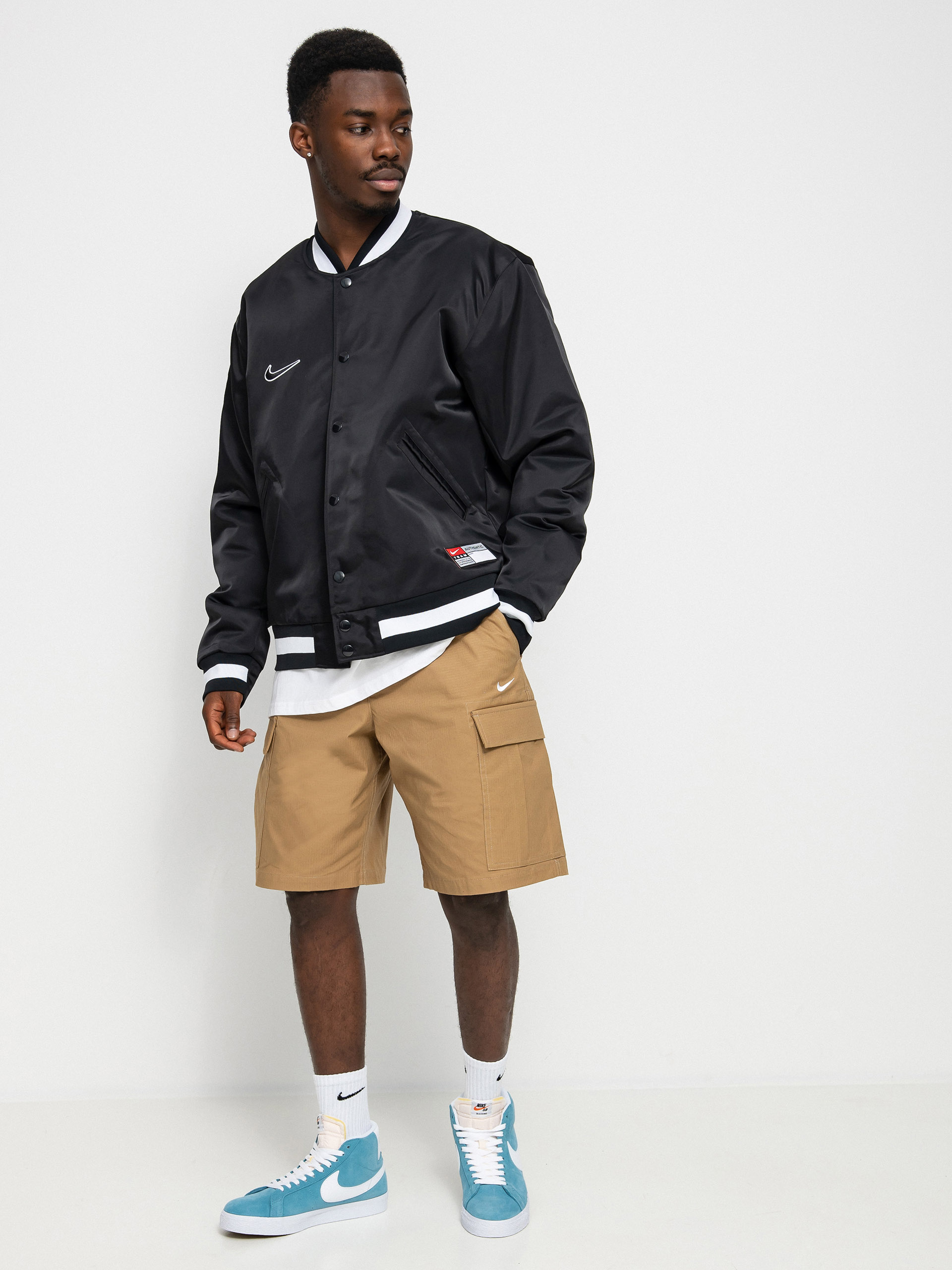 Nike SB Bsbl Varsity Jacket (black/black/white/white)