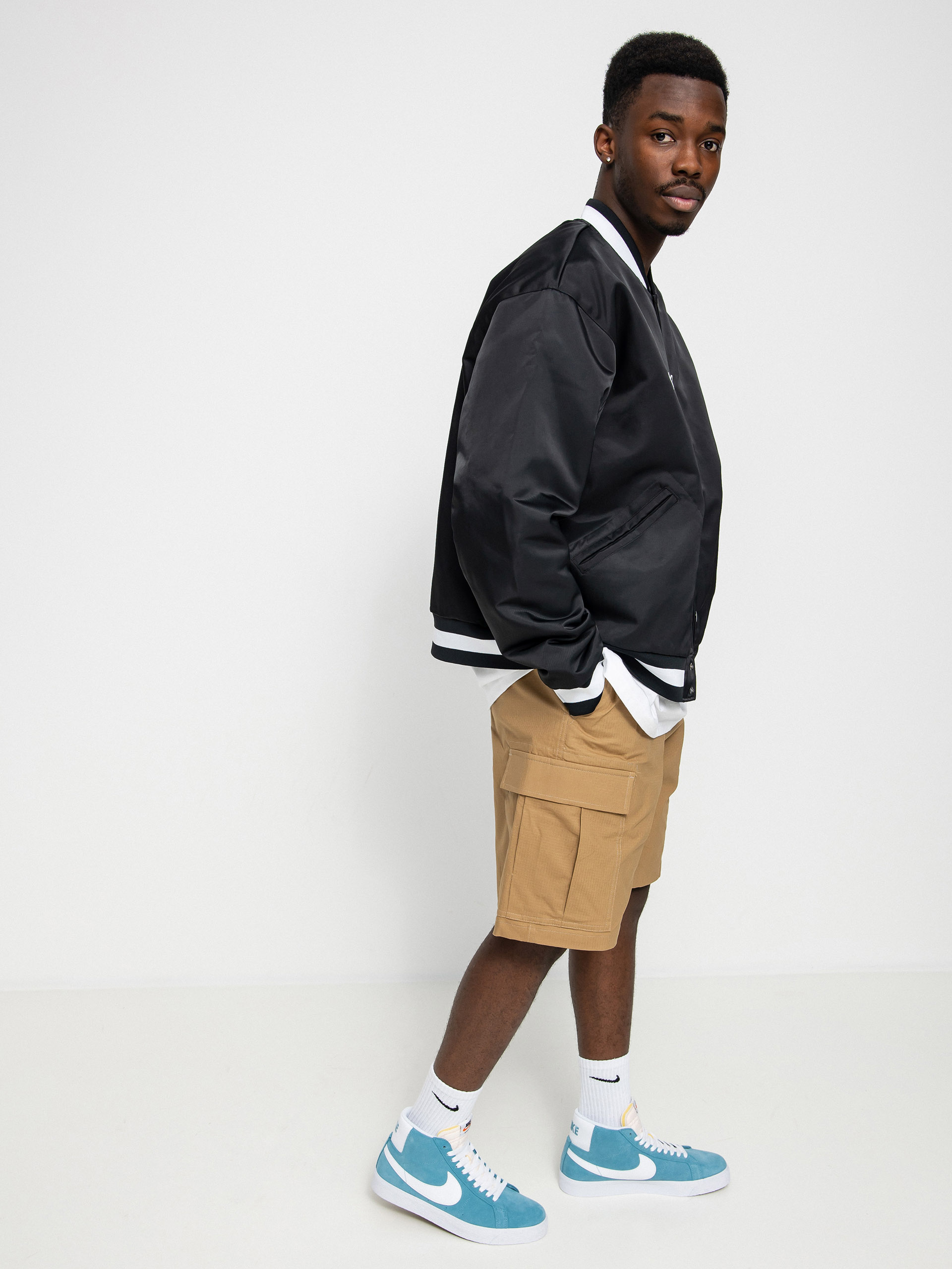 Nike SB Bsbl Varsity Jacket (black/black/white/white)