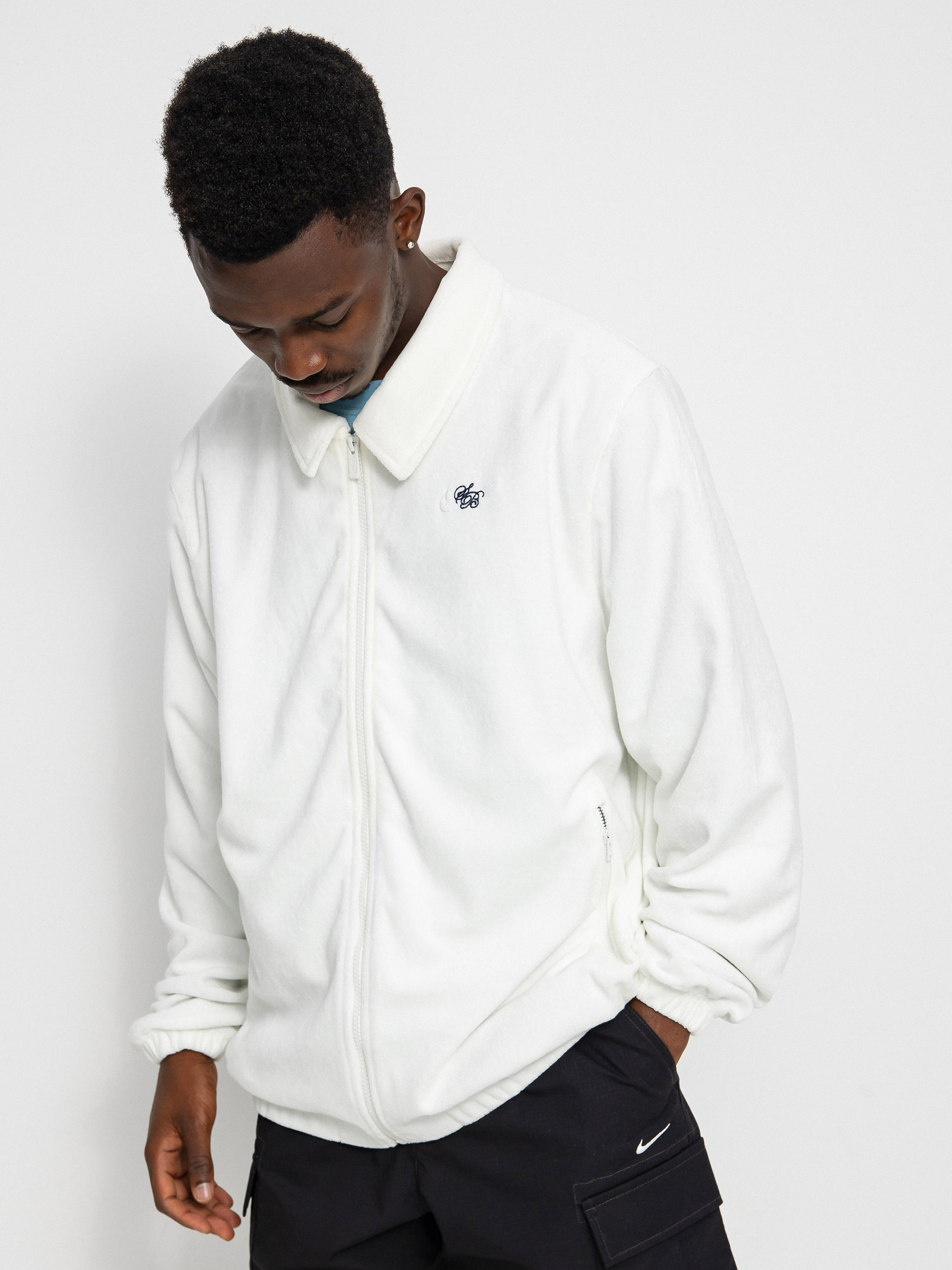 Nike SB Essential Jacket white sail boarder blue midnight navy