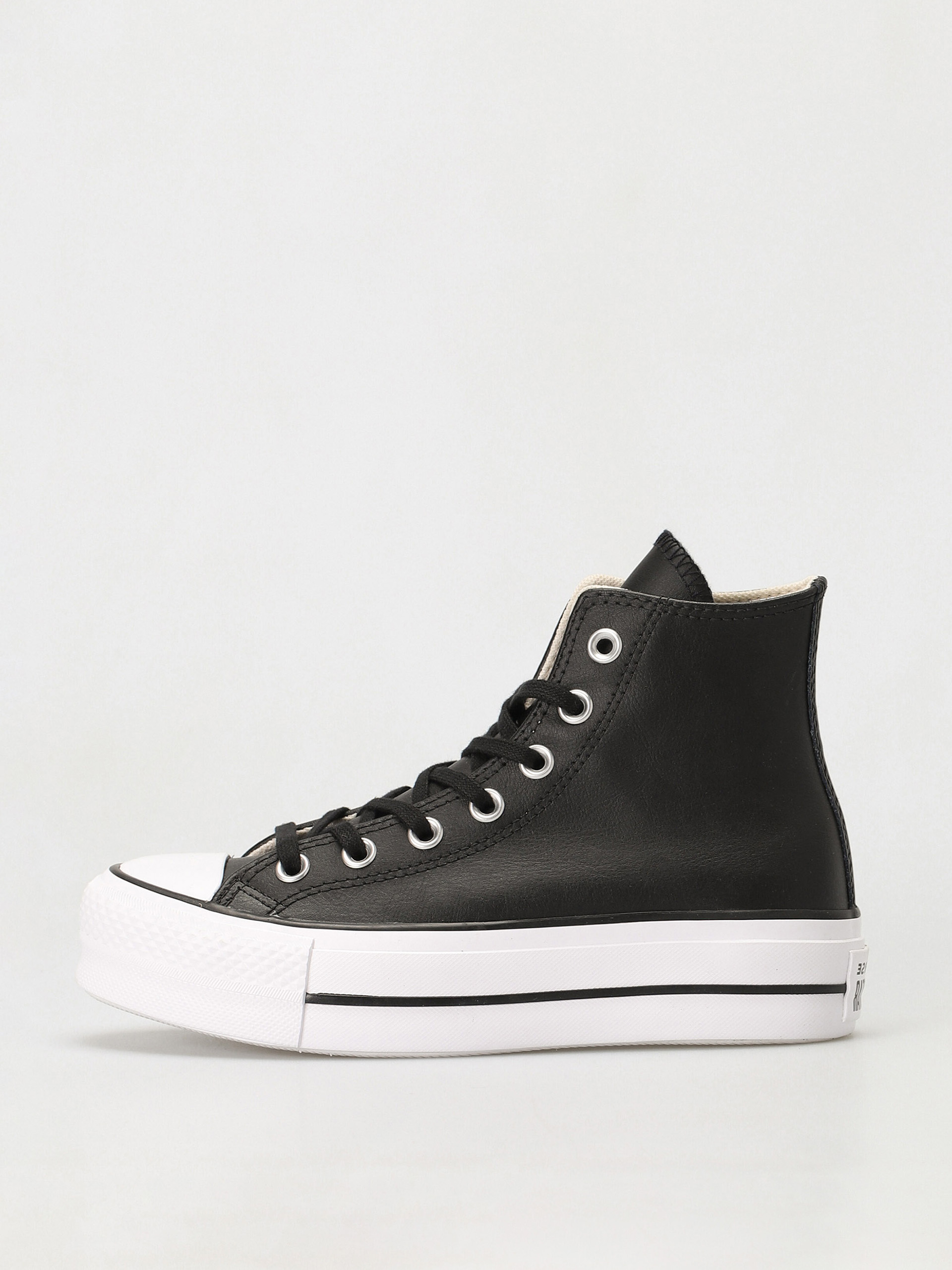 Converse all star hi lthr black white online