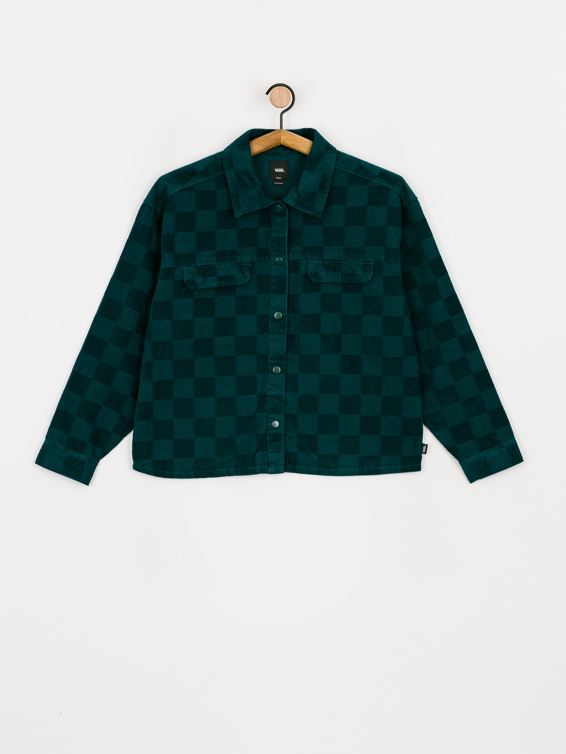 Vans Check It Out Shacket Shirt Wmn (checkerboard cord deep teal)