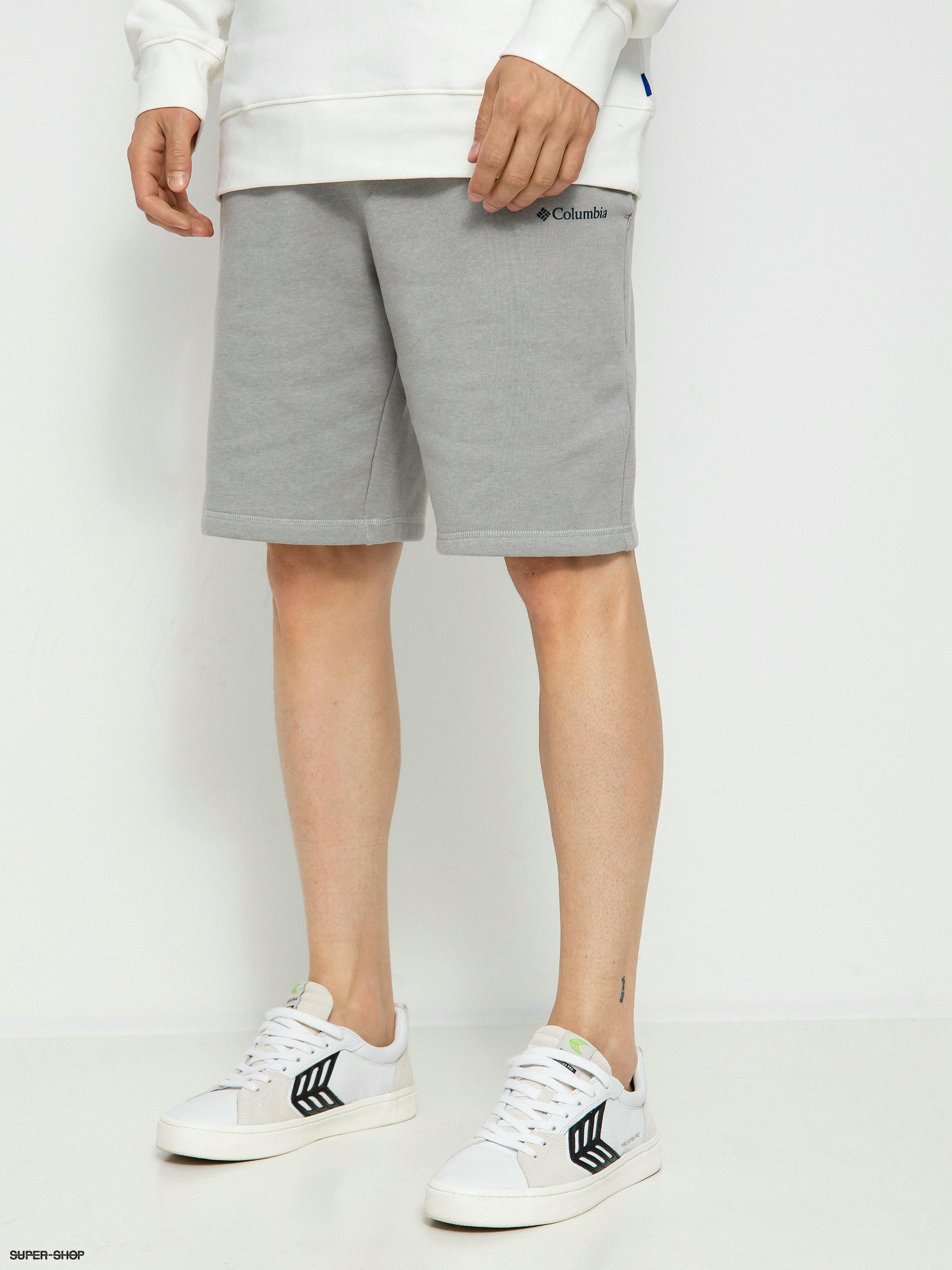 columbia logo fleece shorts