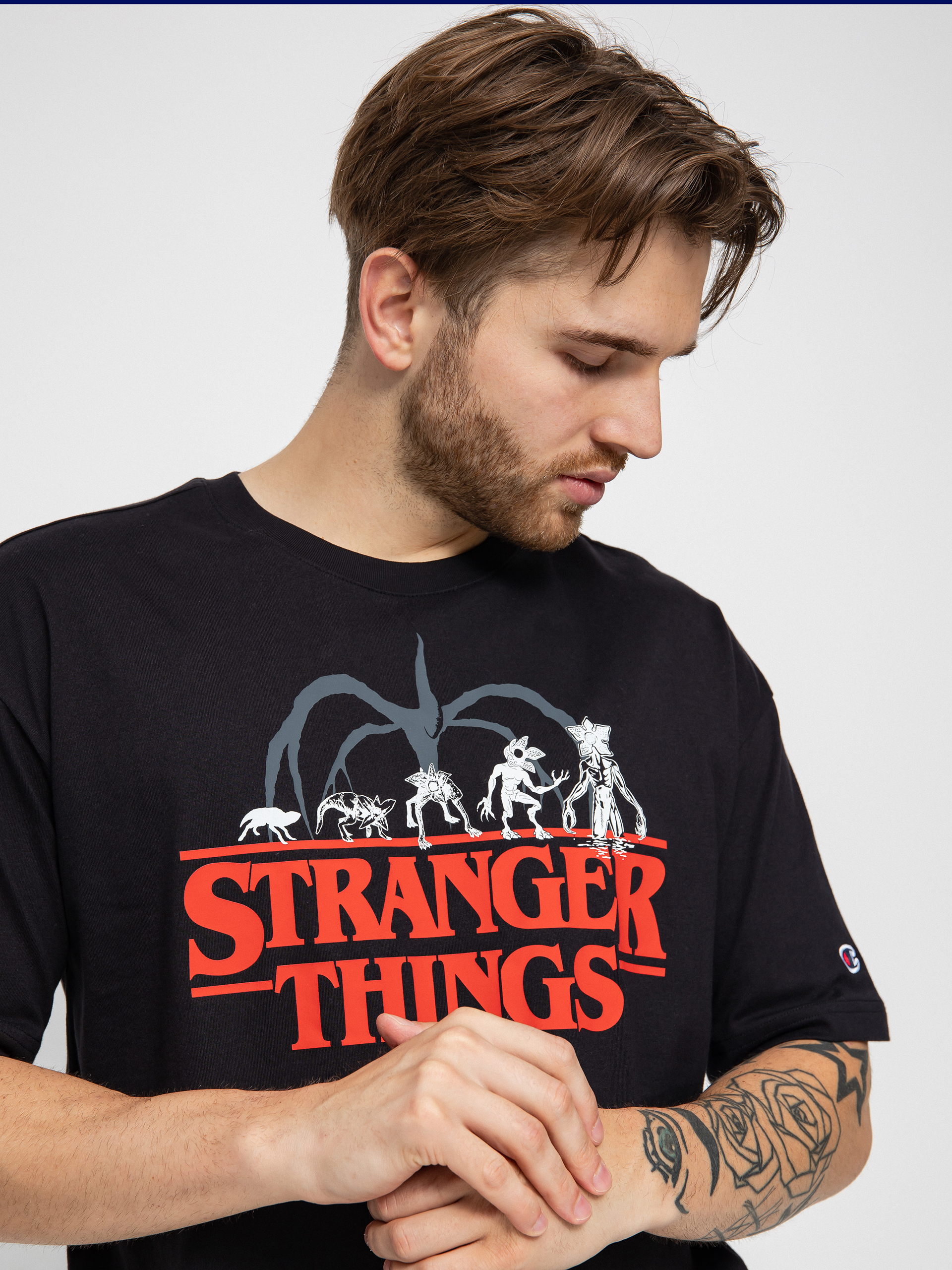 Champion X Stranger Things Crewneck T-Shirt 217791 T-shirt (nbk)