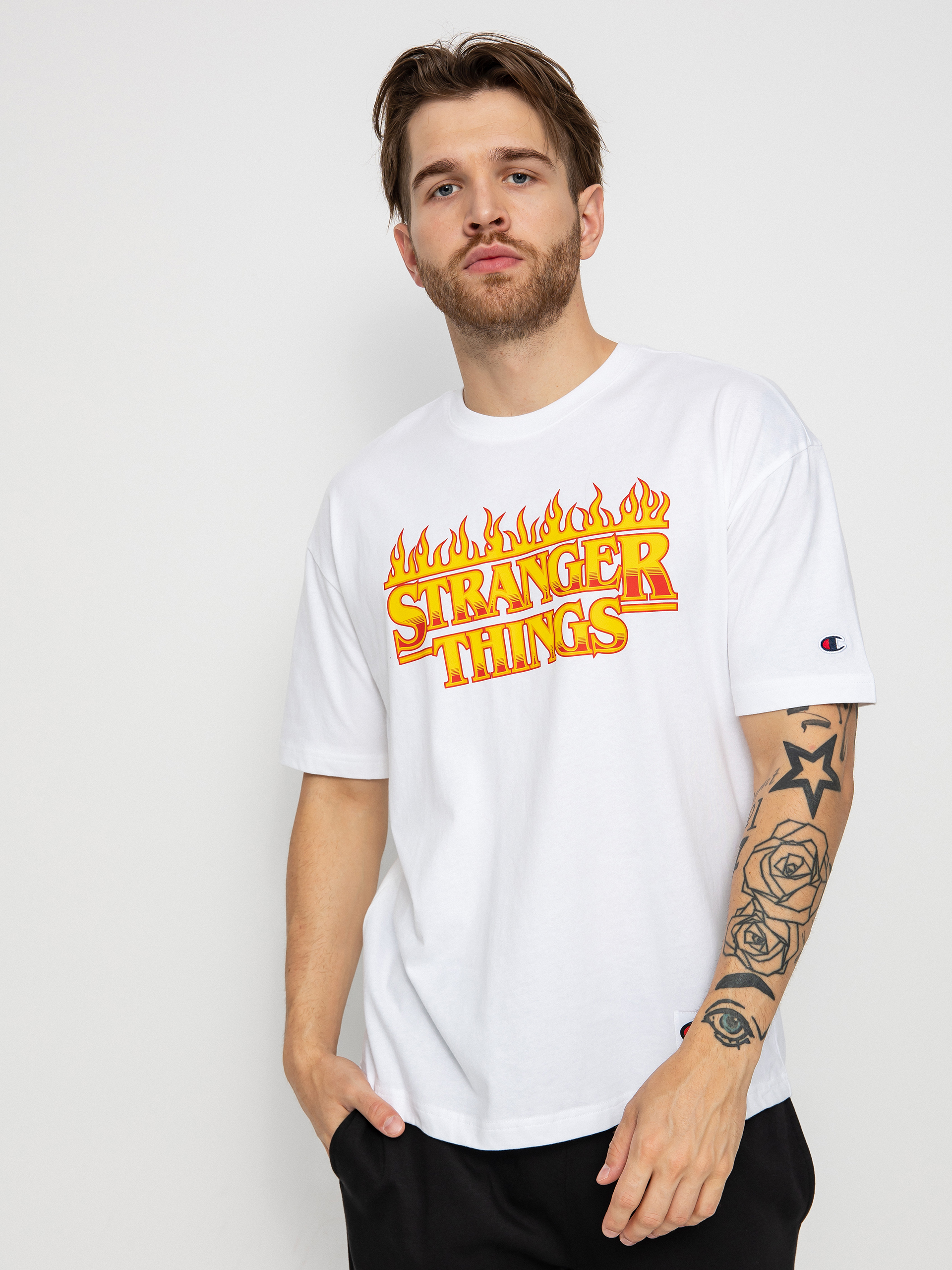 Champion X Stranger Things Crewneck T-Shirt 217791 T-shirt (wht)