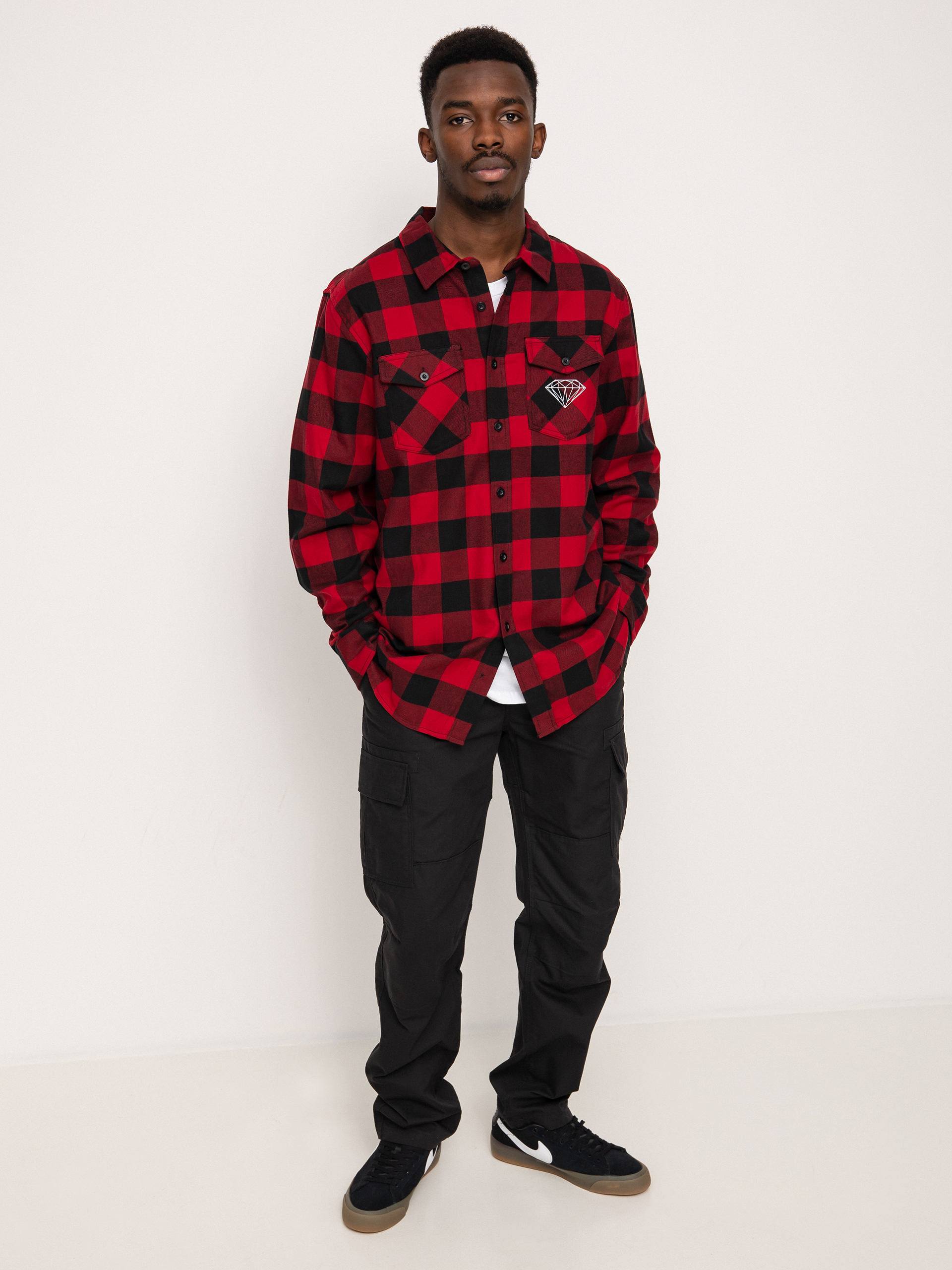 Diamond Supply Co. Dark Idol Flannel Hemd (red)