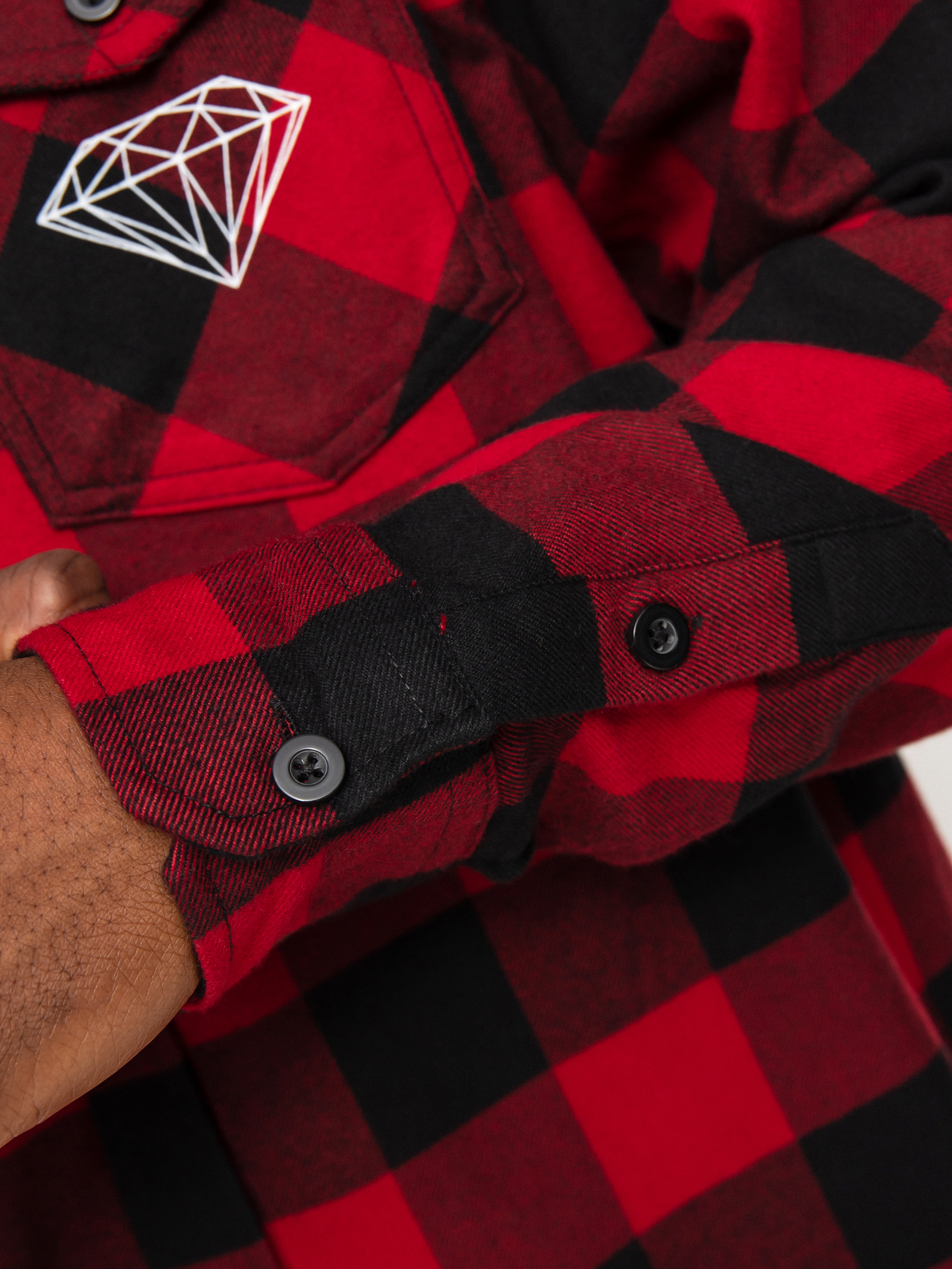 Diamond Supply Co. Dark Idol Flannel Shirt (red)