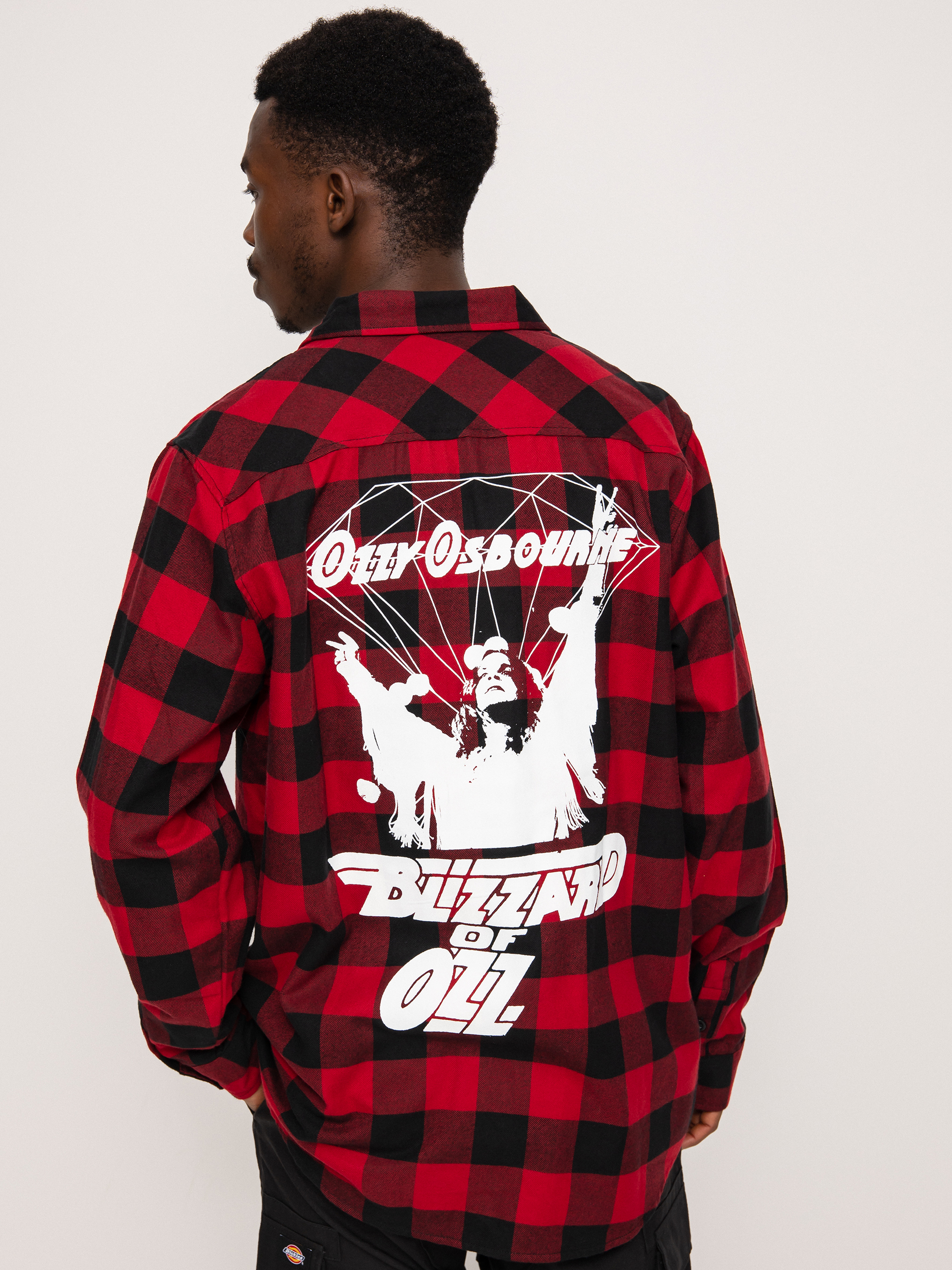 Diamond Supply Co. Dark Idol Flannel Shirt (red)