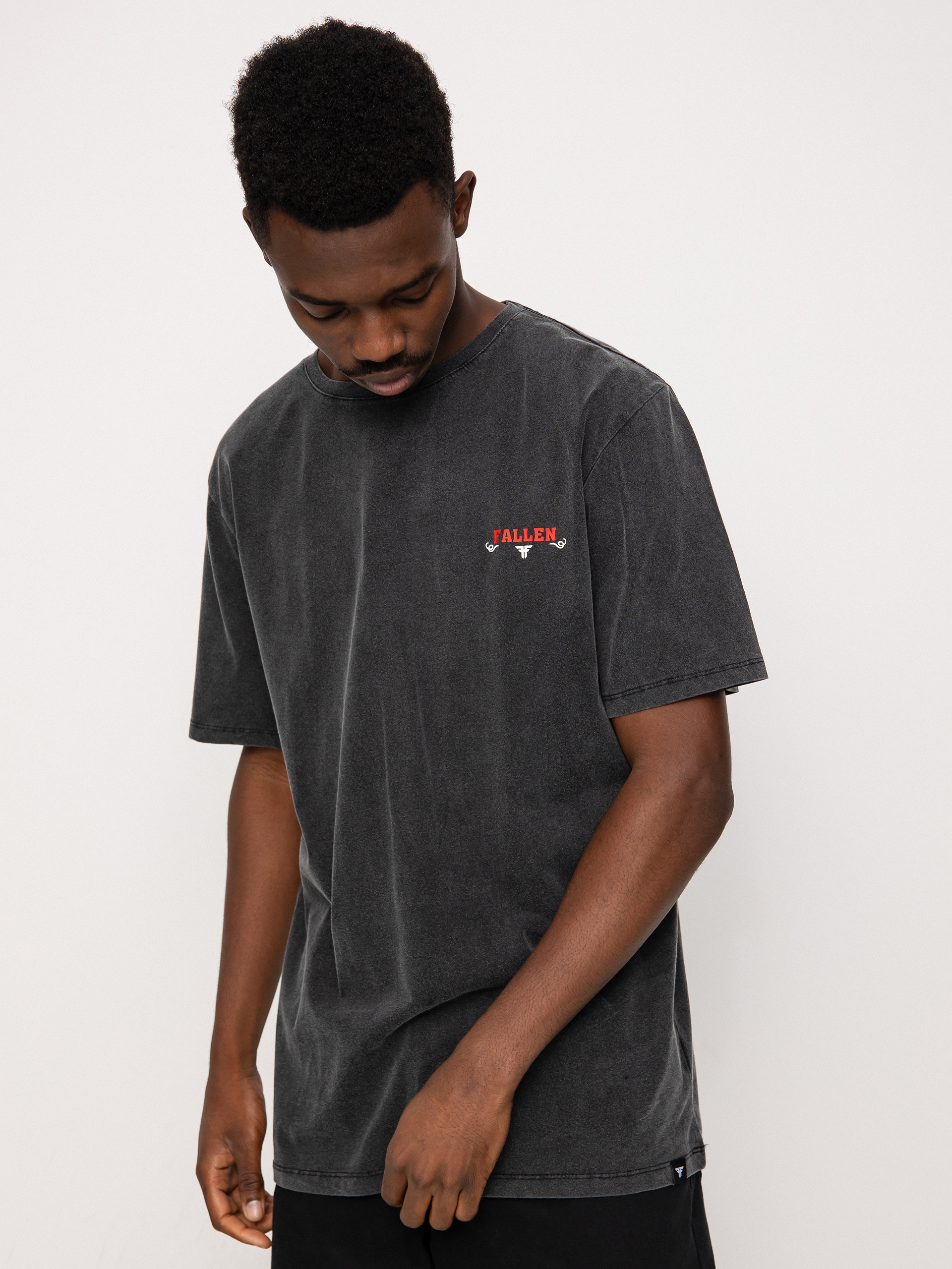 Fallen Revolver T-shirt (black enzymatic wash/white x billy marks)