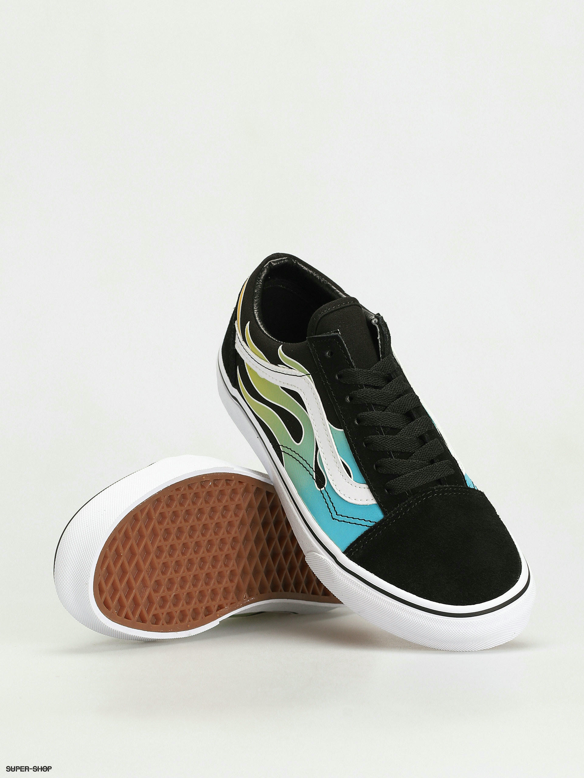 Vans Old Skool Shoes (glow flame black/white)