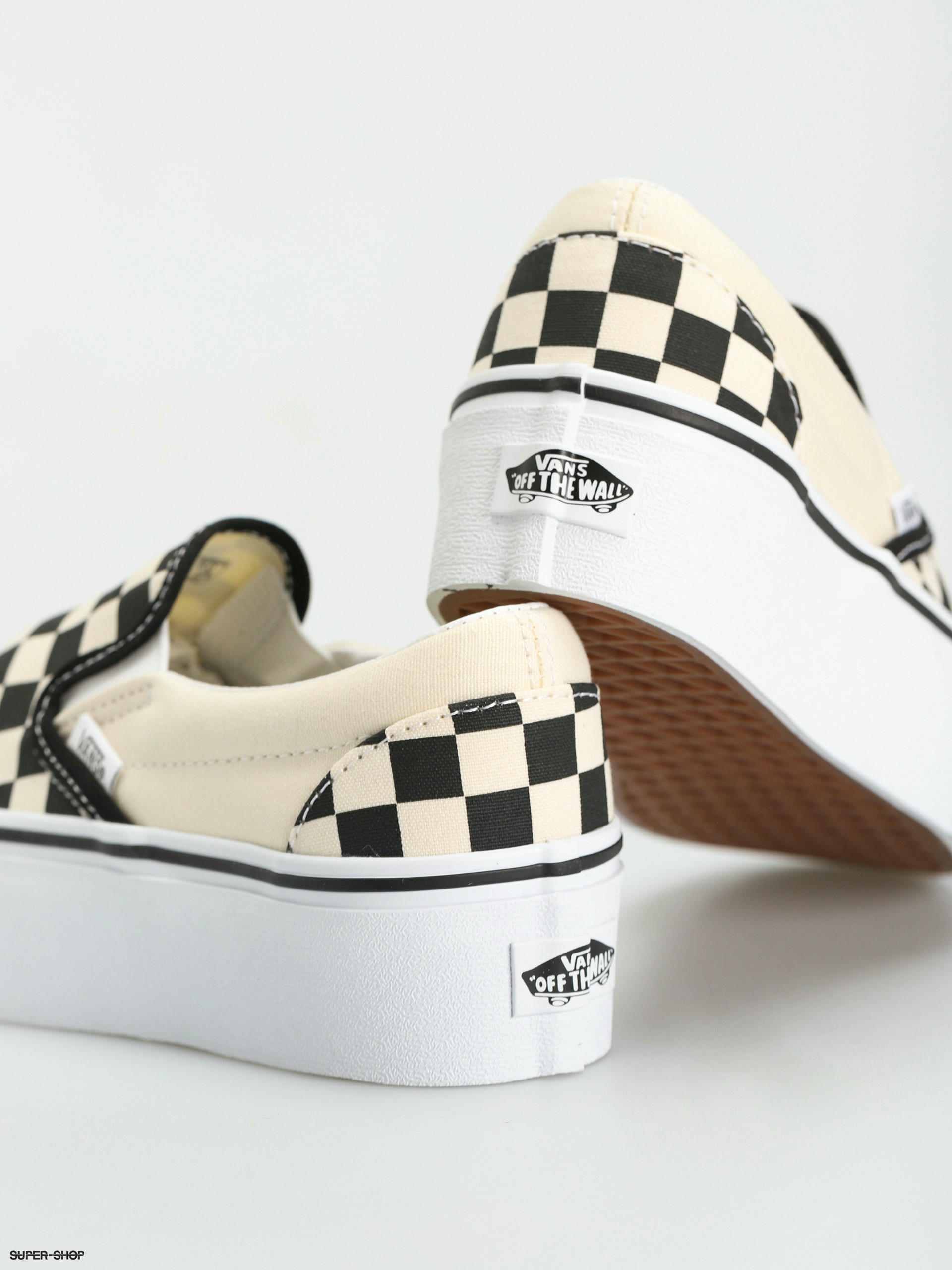 Vans Classic Slip On Stackform Shoes white checkerboard black classic white