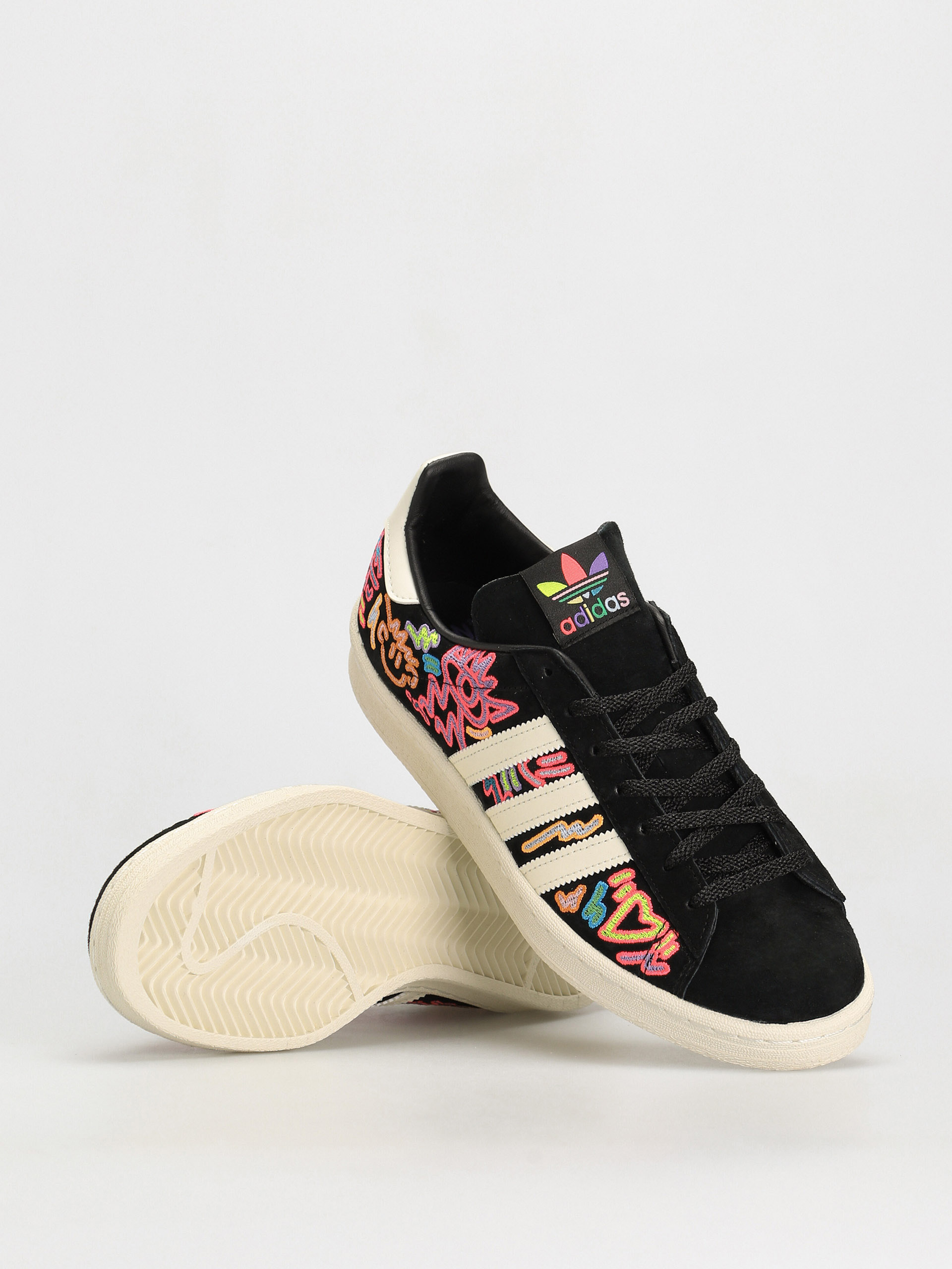 adidas Originals Campus 80S Pride Shoes (owhite/cblack/owhite)