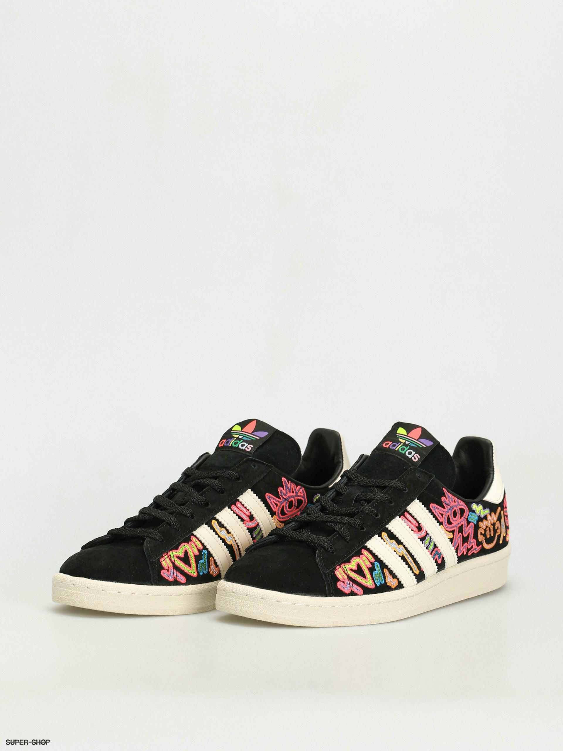 adidas Originals Campus 80S Pride Shoes (owhite/cblack/owhite)