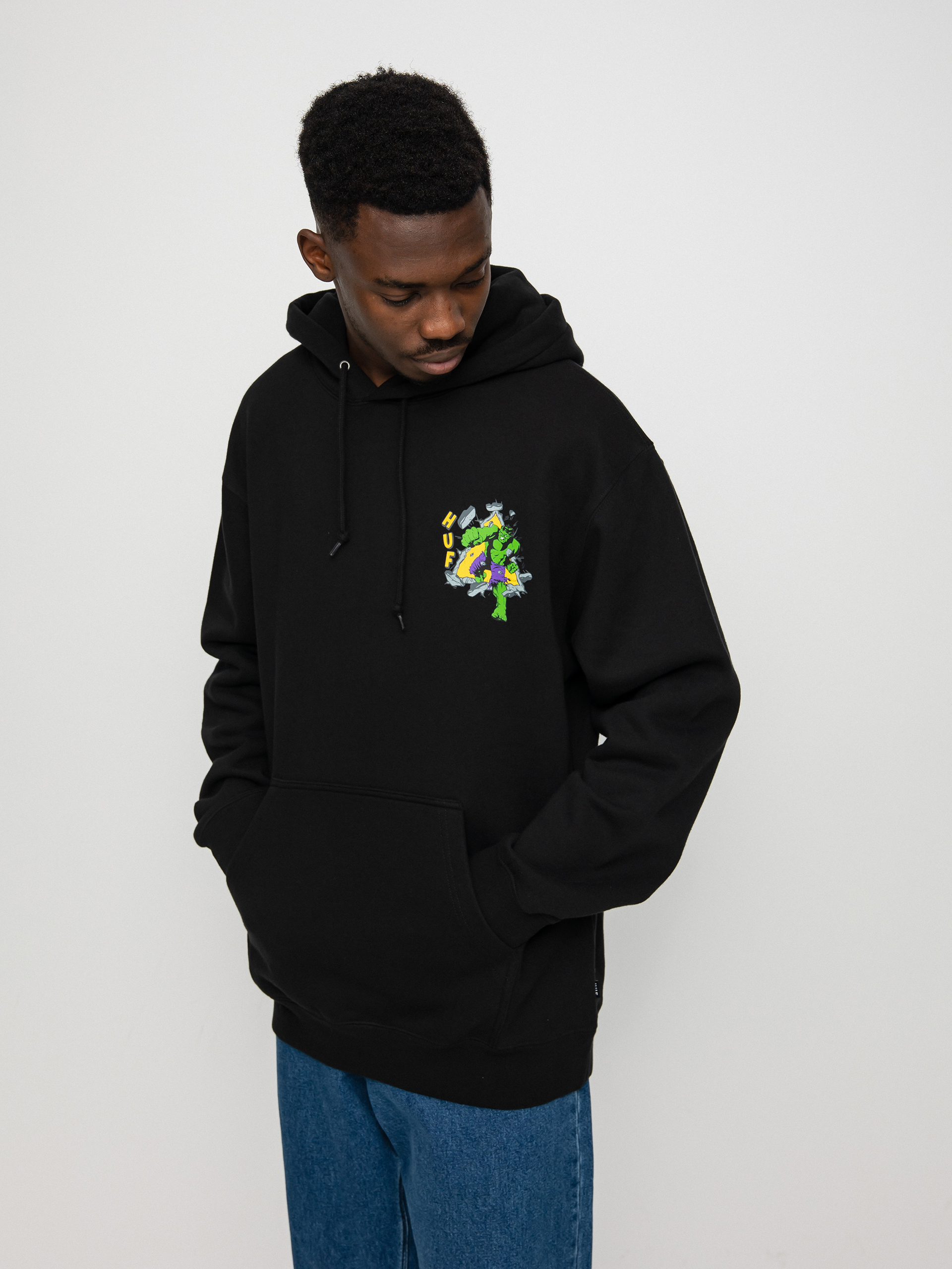 HUF X Marvel Hulk Triple Triangle HD Hoodie (black)