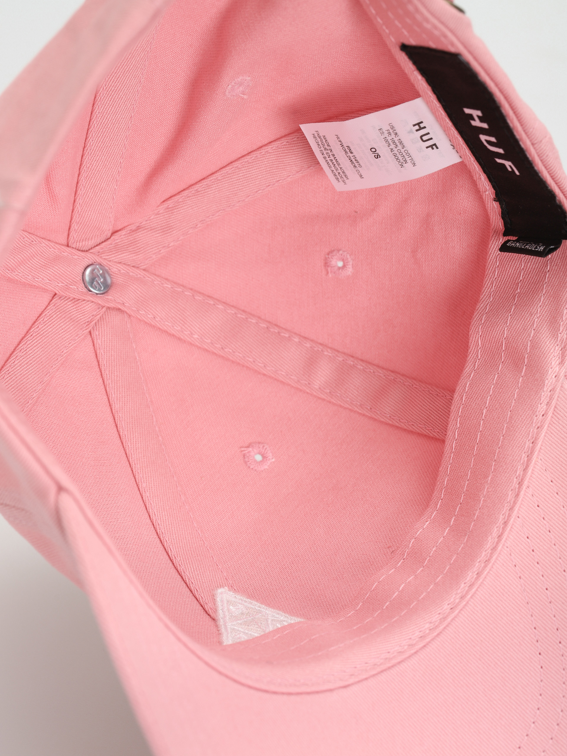 HUF Essentials Triple Triangle Logo CV 6 Panel Cap (coral pink)