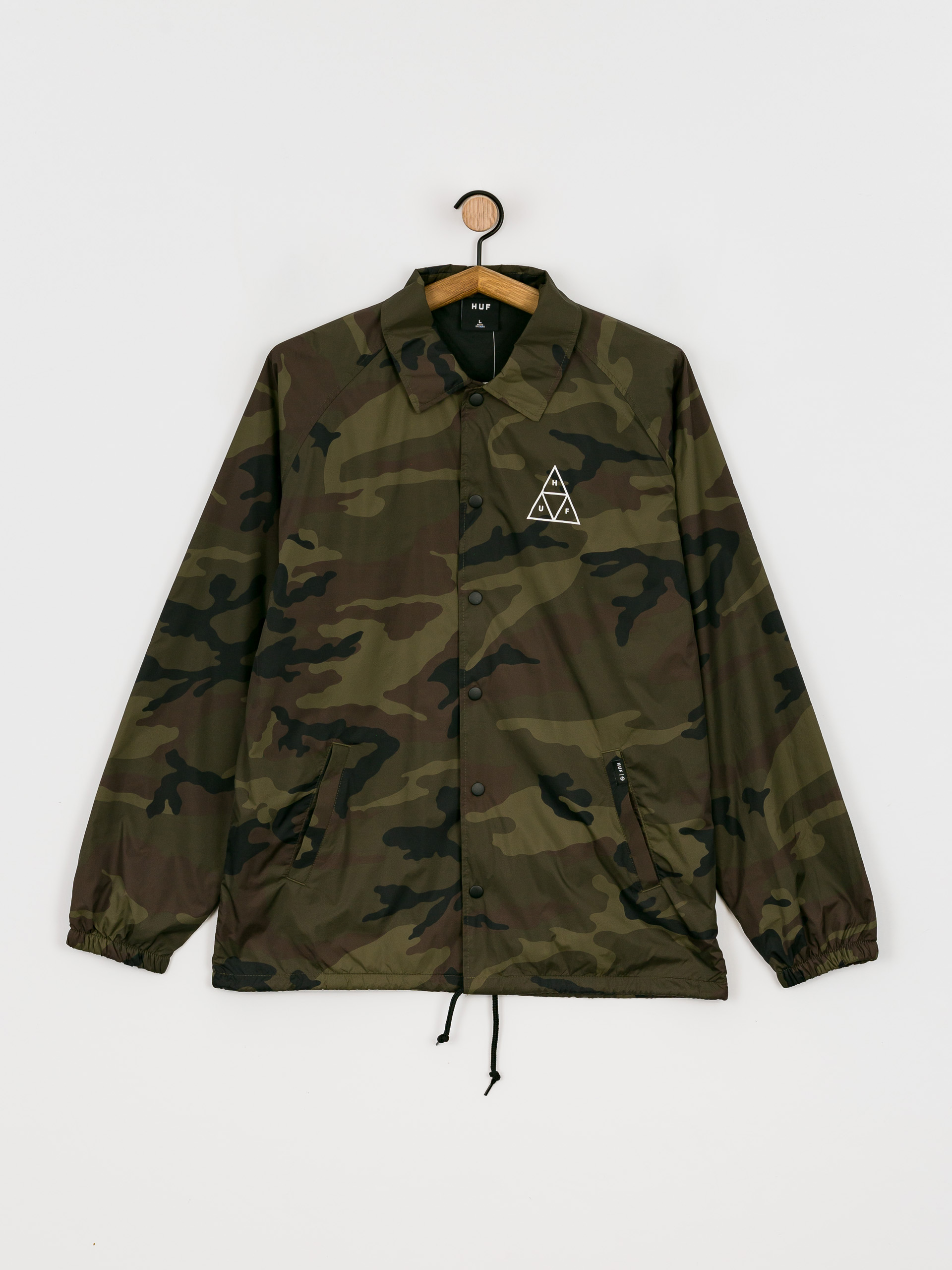 HUF Essentials Triple Triangle Coaches Jacket (woodland)