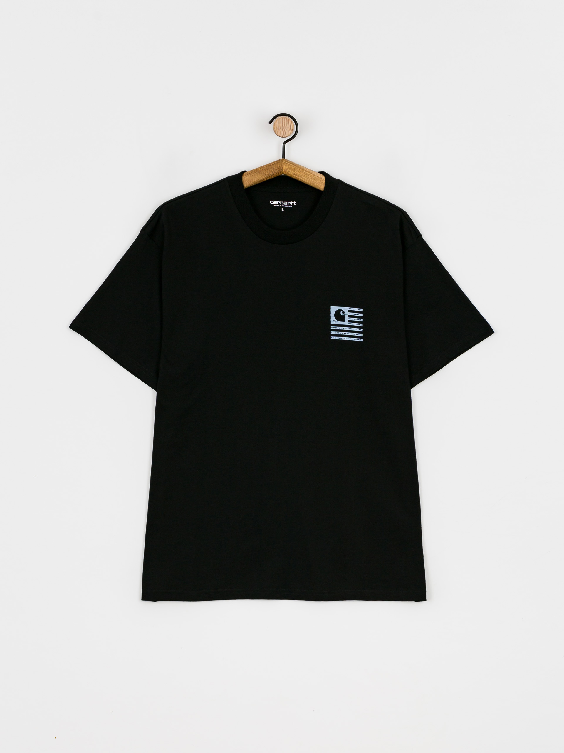 Carhartt WIP Label State Flag T-shirt (black/misty sky)