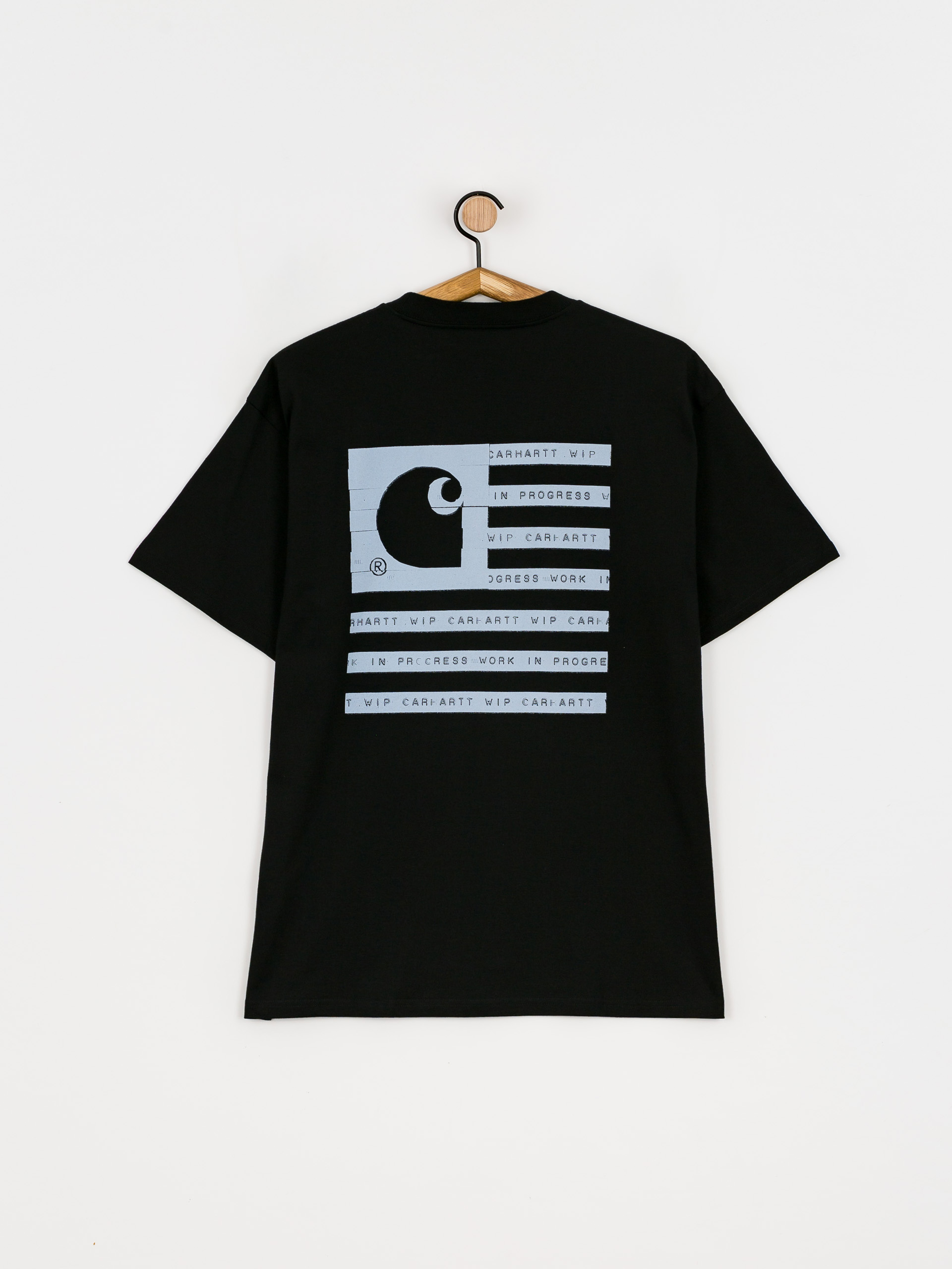 Carhartt WIP Label State Flag T-shirt - black (black/misty sky)