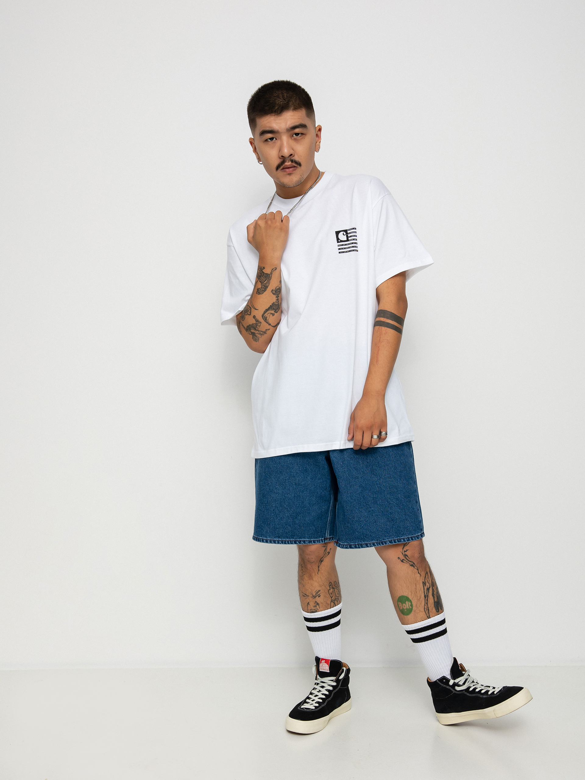 Carhartt WIP Label State Flag T-shirt (white/black)