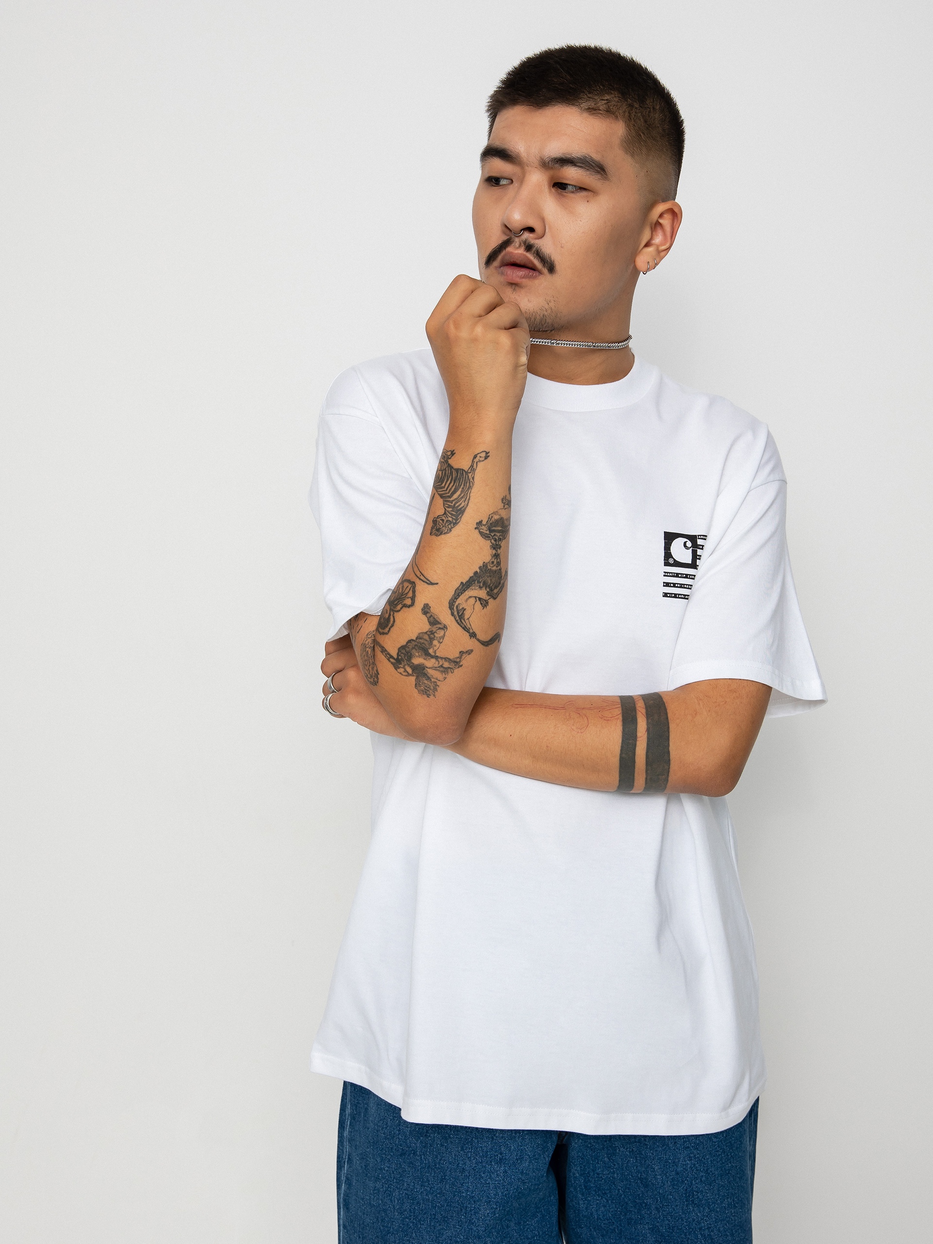 Carhartt WIP Label State Flag T-shirt (white/black)