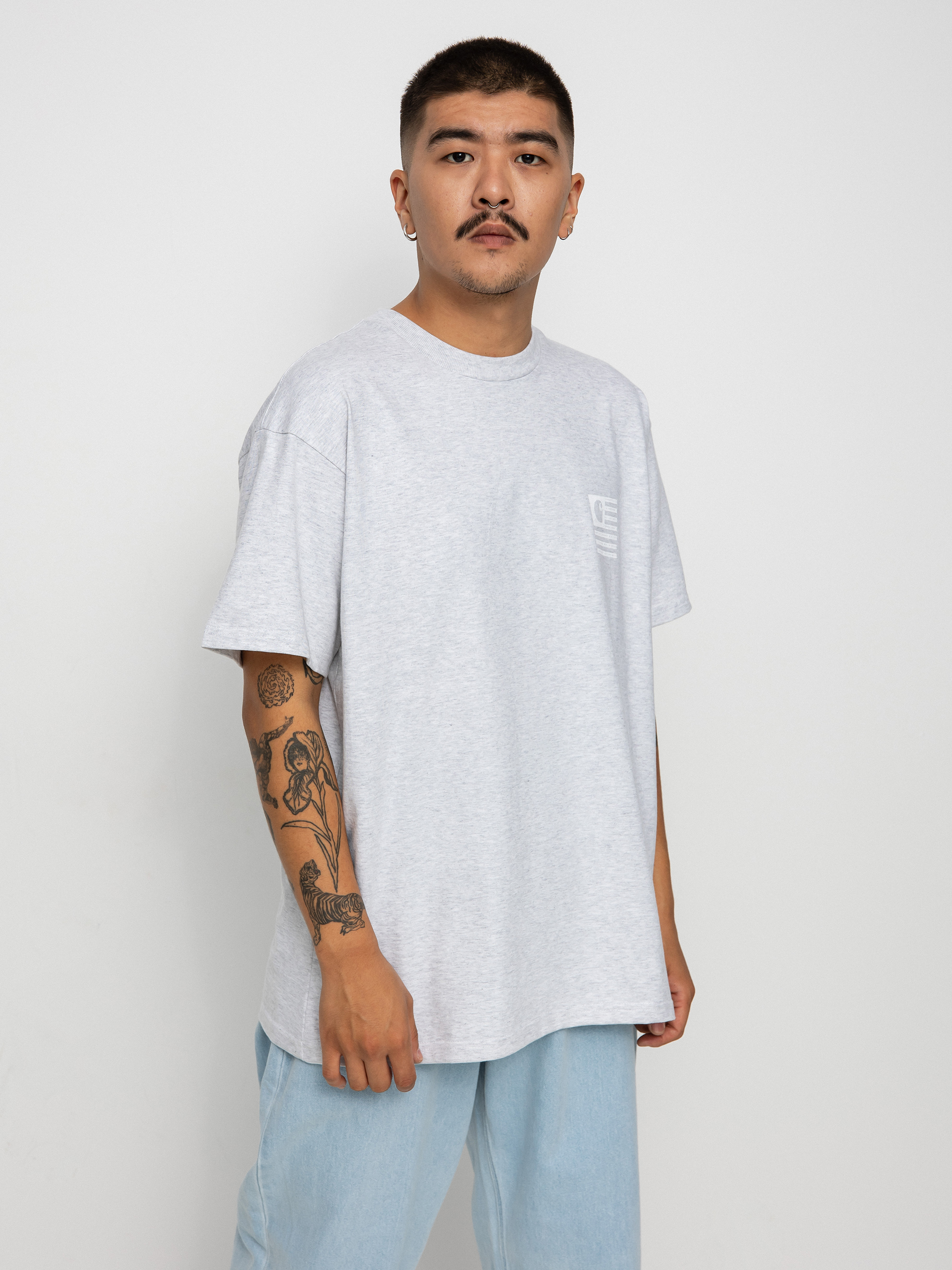 Carhartt WIP Label State Flag T-shirt (ash heather/white)