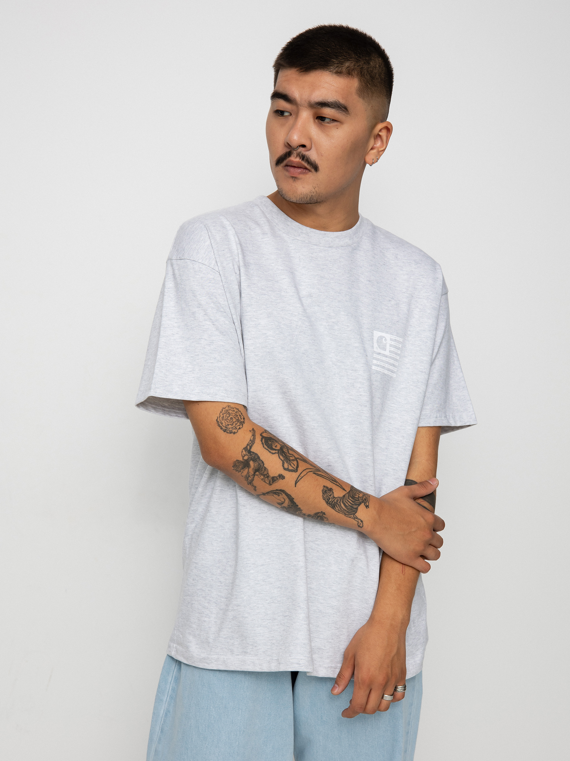 Carhartt WIP Label State Flag T-shirt (ash heather/white)