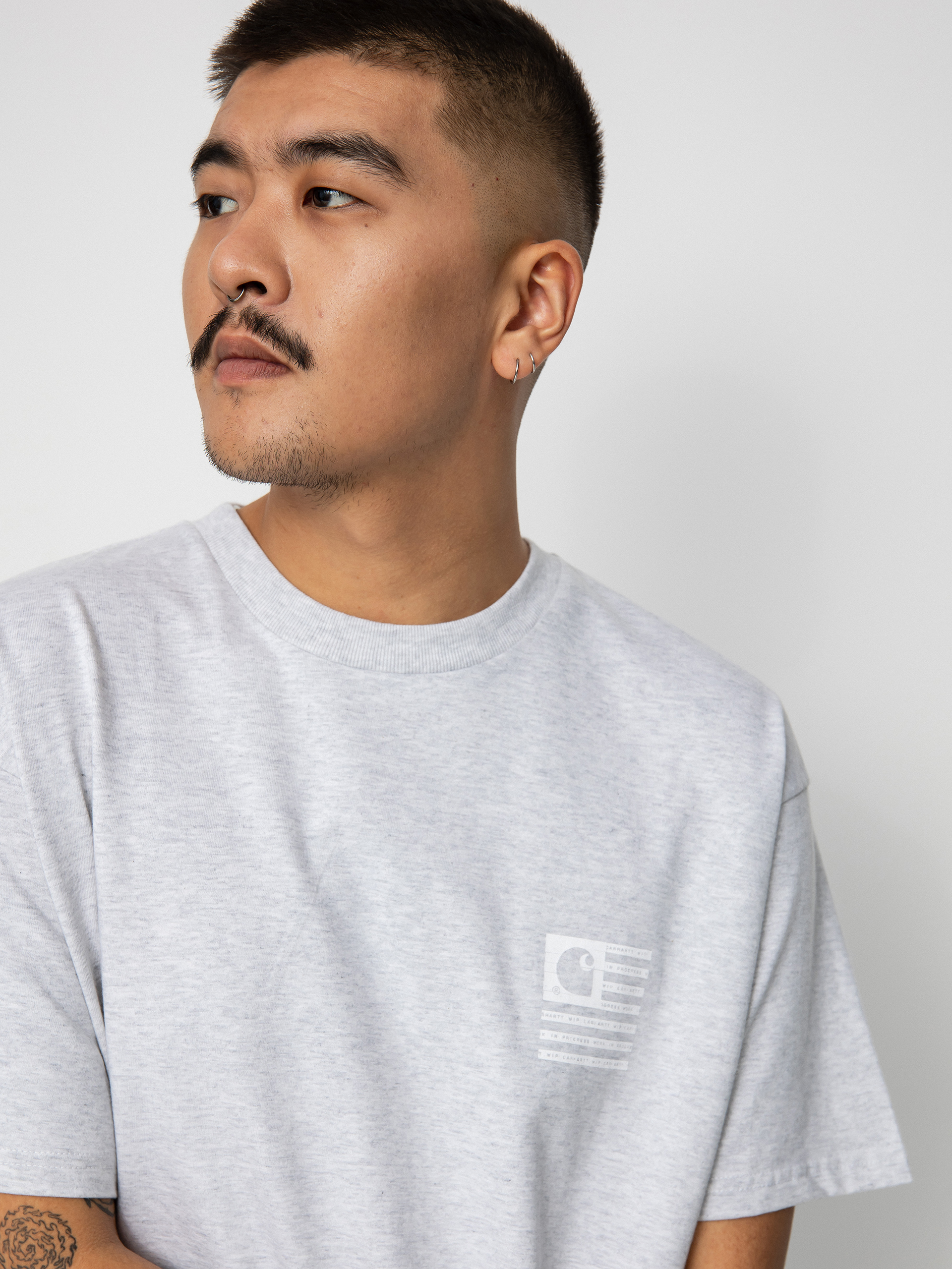 Carhartt WIP Label State Flag T-shirt (ash heather/white)